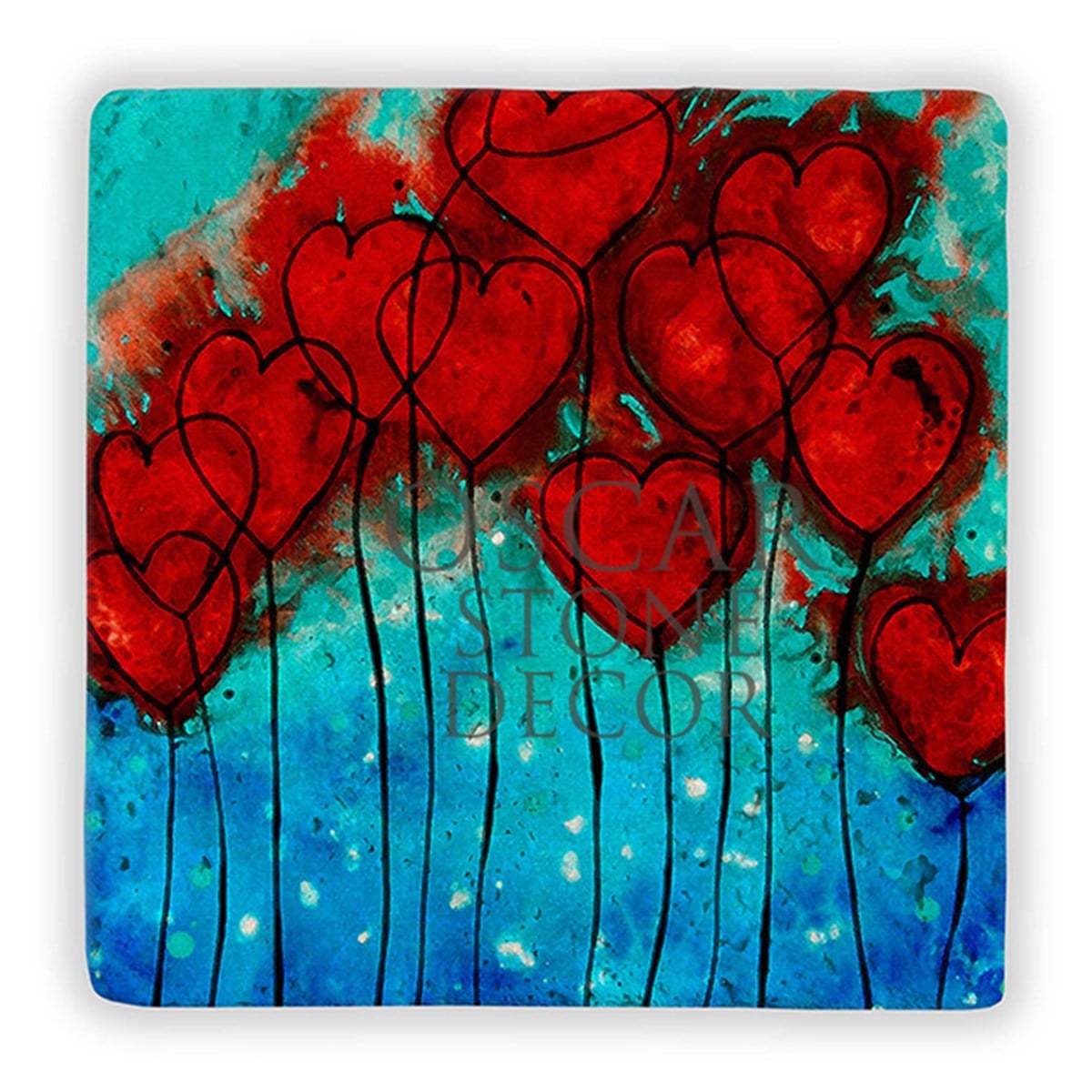 OSCAR STONE DECOR HEART FLOWERS DOĞALTAŞ DUVAR DEKORU / DD343 (WALL DECOR)