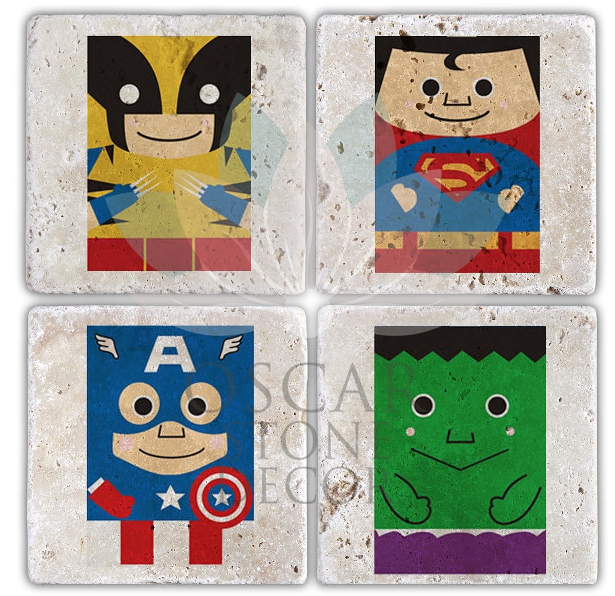 OSCAR STONE DECOR HERO 4'lü DOĞALTAŞ BARDAK ALTLIĞI / BA087 (COASTER)