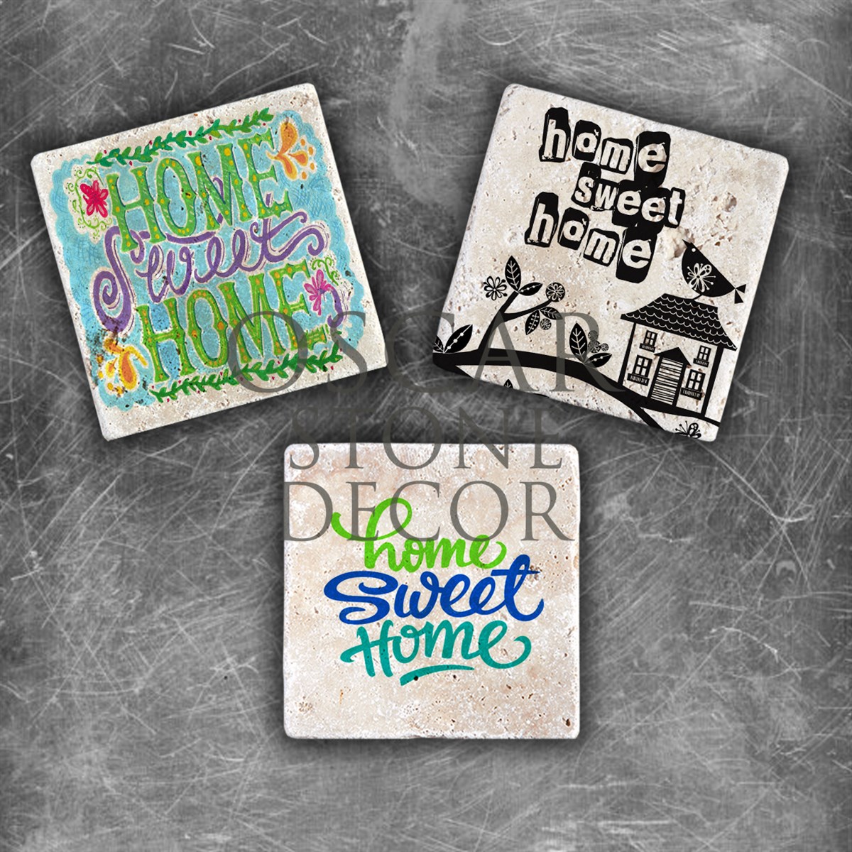 OSCAR STONE DECOR HOME SWEET HOME DOĞALTAŞ MAGNET SETİ / MG-127