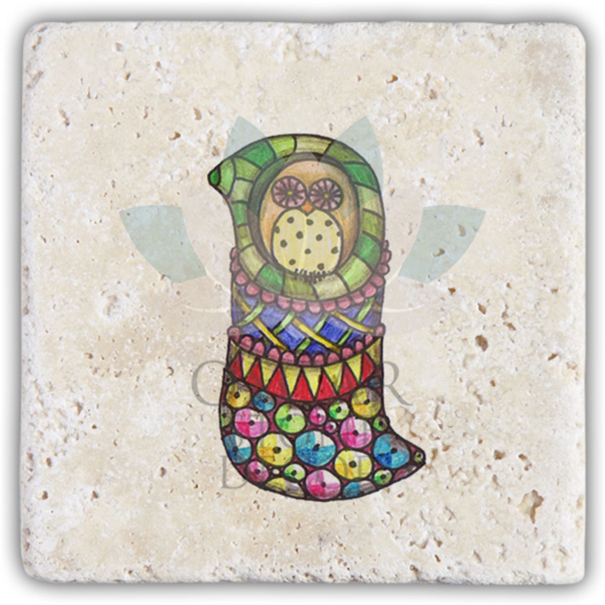 OSCAR STONE DECOR I HARFİ TEKLİ DOĞALTAŞ BARDAK ALTLIĞI / BA-I5 (COASTER)