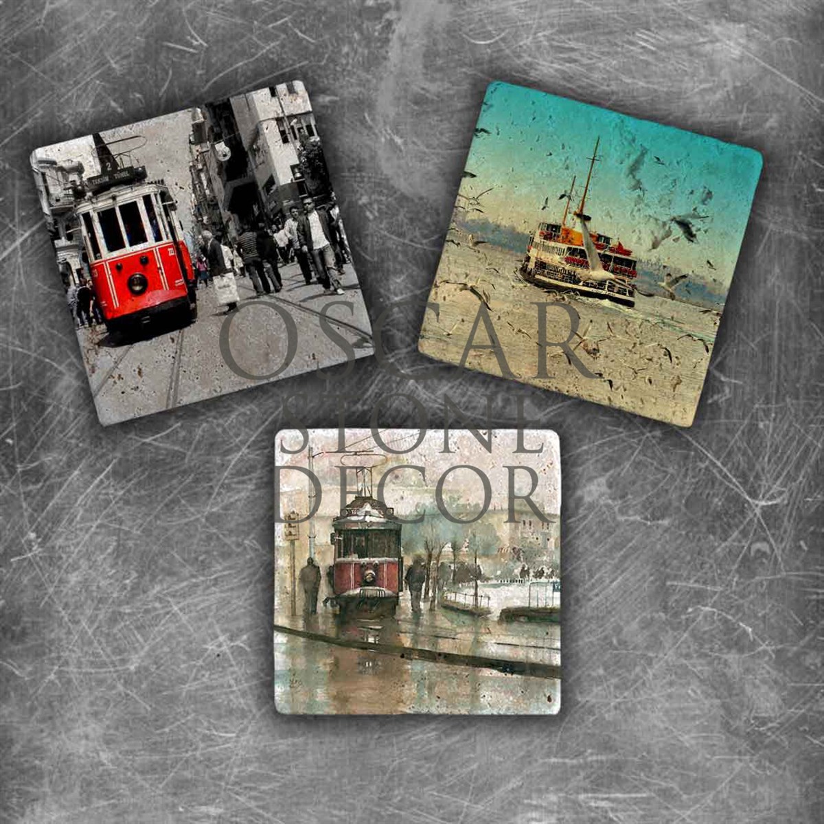 OSCAR STONE DECOR İSTANBUL 2 DOĞALTAŞ MAGNET SETİ / MG-073