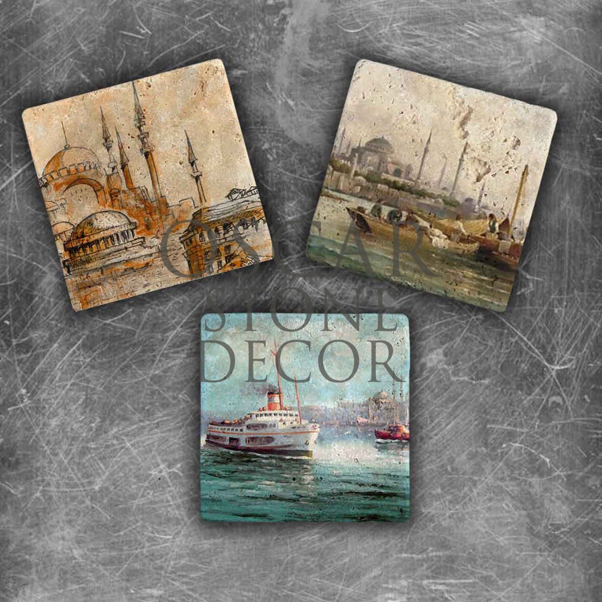 OSCAR STONE DECOR İSTANBUL DOĞALTAŞ MAGNET SETİ / MG-044