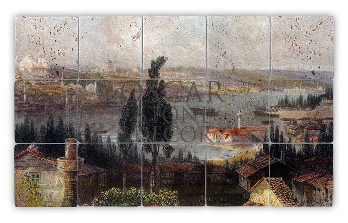 OSCAR STONE DECOR İSTANBUL TEPE DOĞALTAŞ TABLO / TT077 (STONE TABLE)