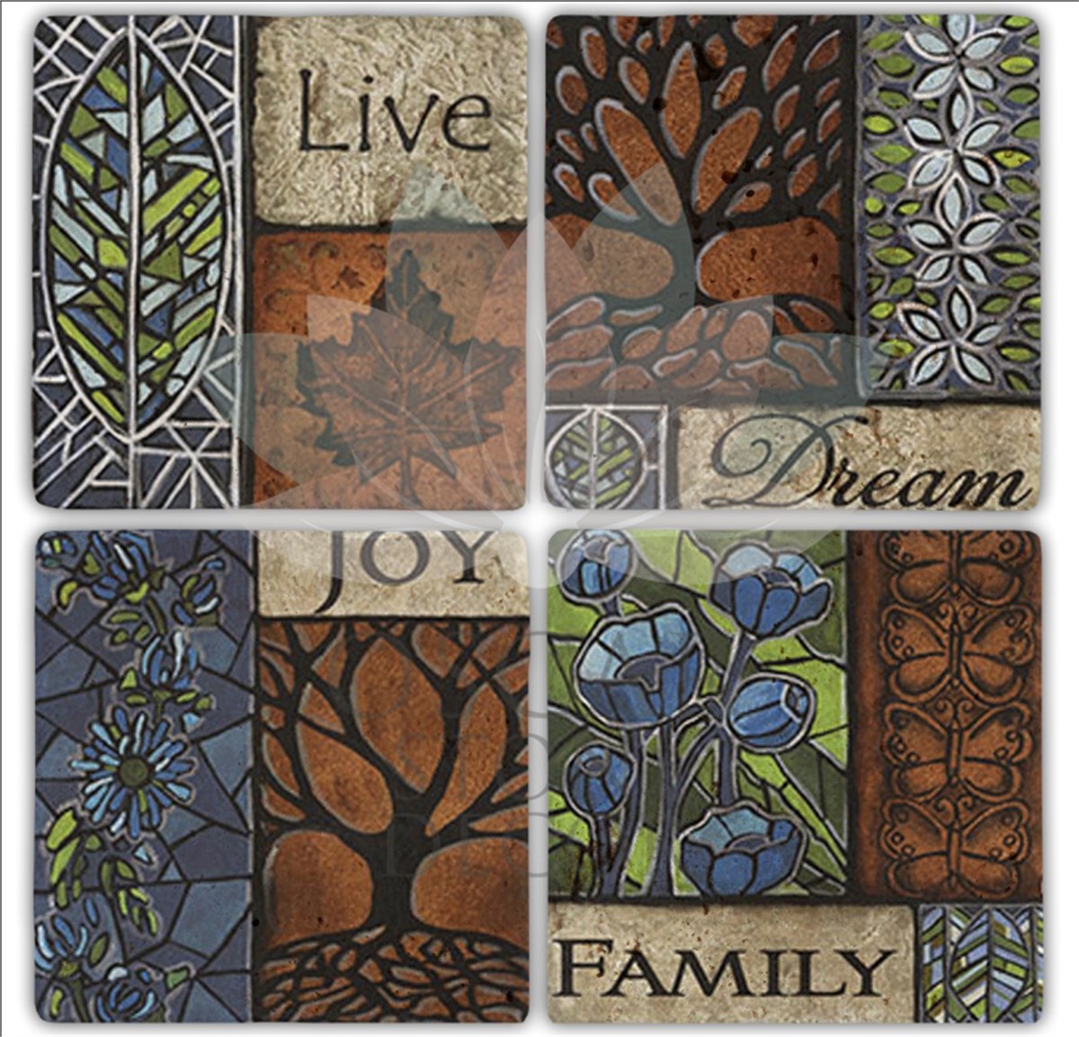 OSCAR STONE DECOR JOY 4'lü DOĞALTAŞ BARDAK ALTLIĞI / BA169 (COASTER)