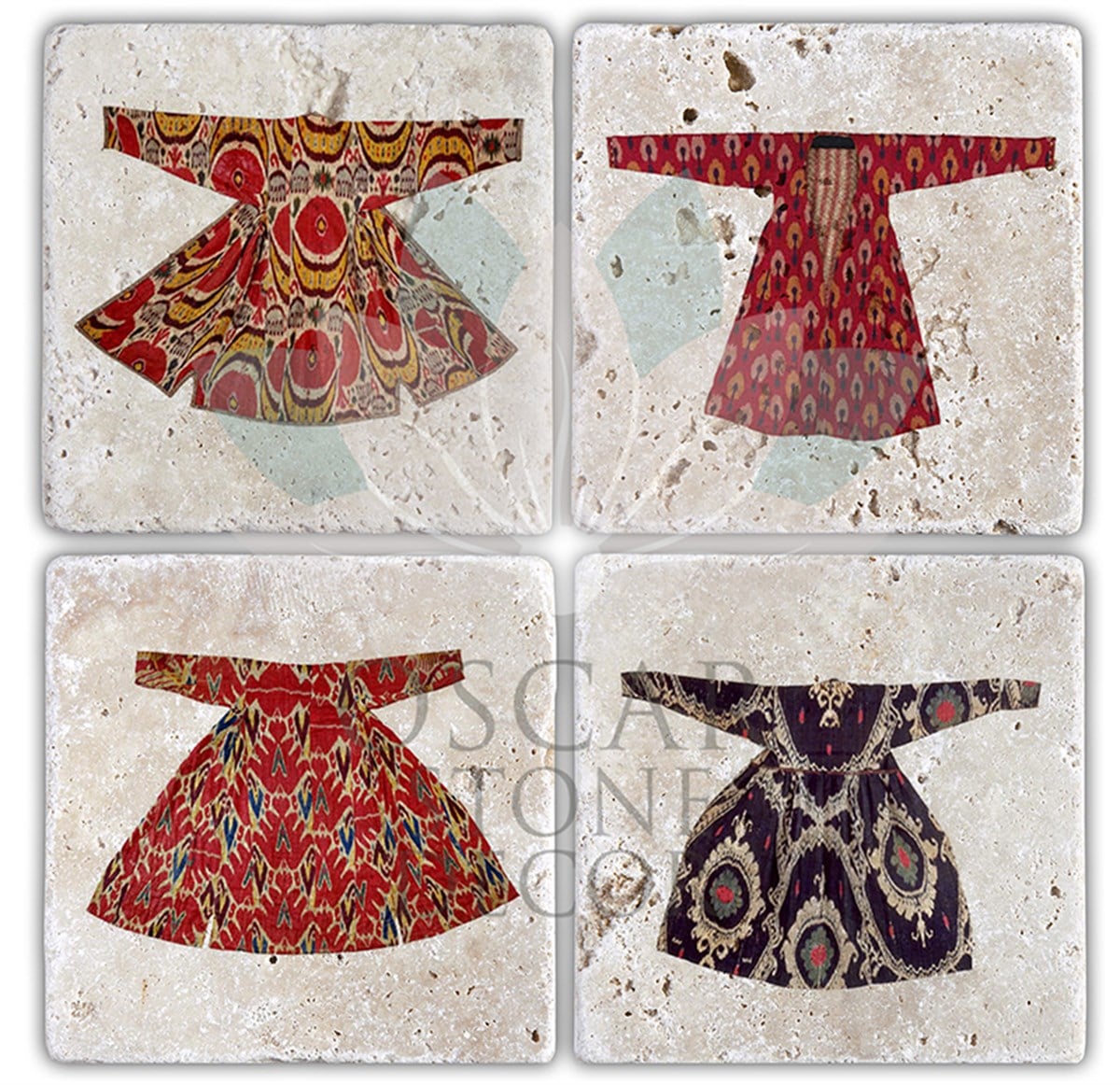 OSCAR STONE DECOR KAFTAN 2 4'lü DOĞALTAŞ BARDAK ALTLIĞI / BA121 (COASTER)
