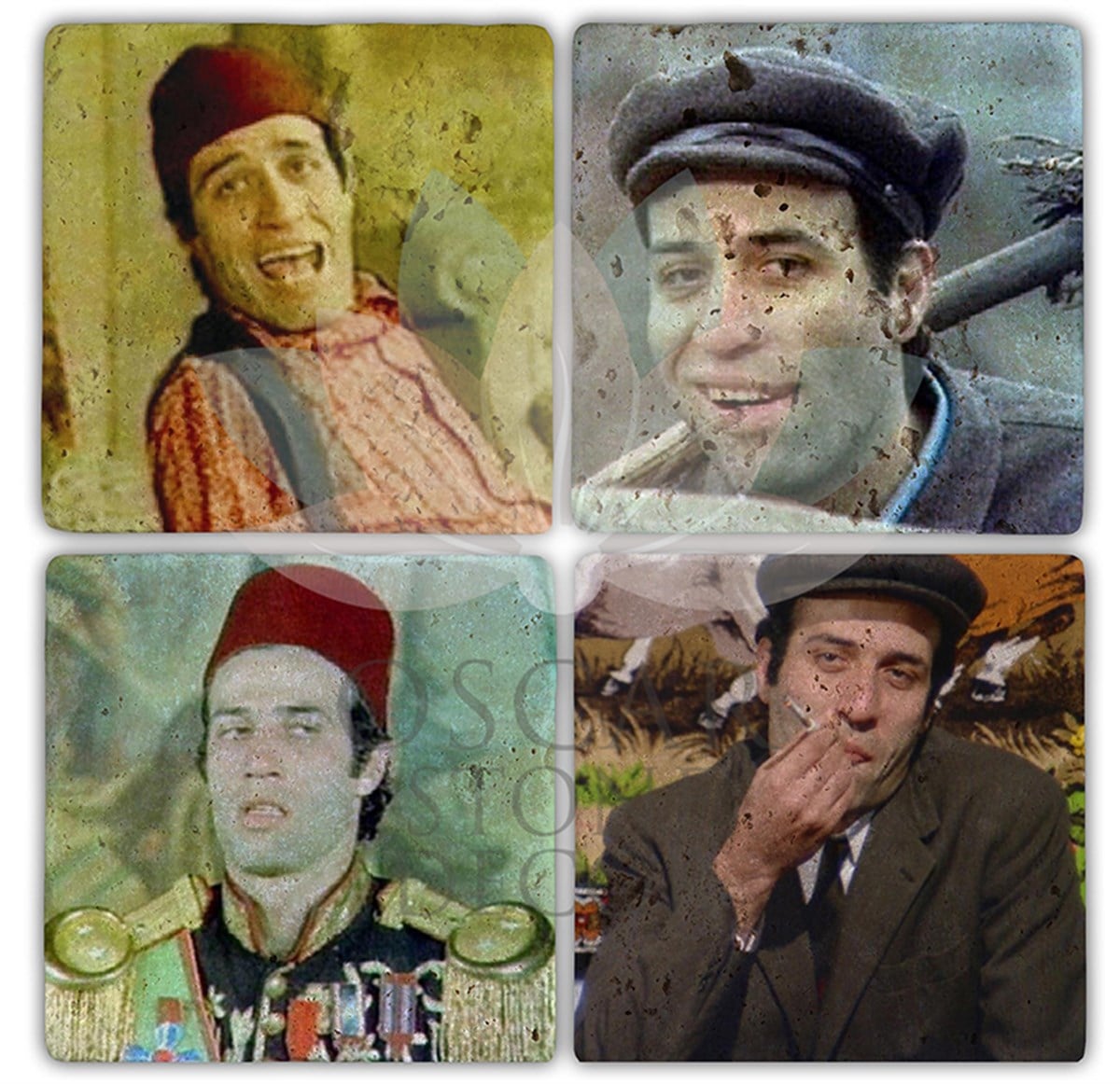 OSCAR STONE DECOR KEMAL SUNAL 4'lü DOĞALTAŞ BARDAK ALTLIĞI / BA139 (COASTER)