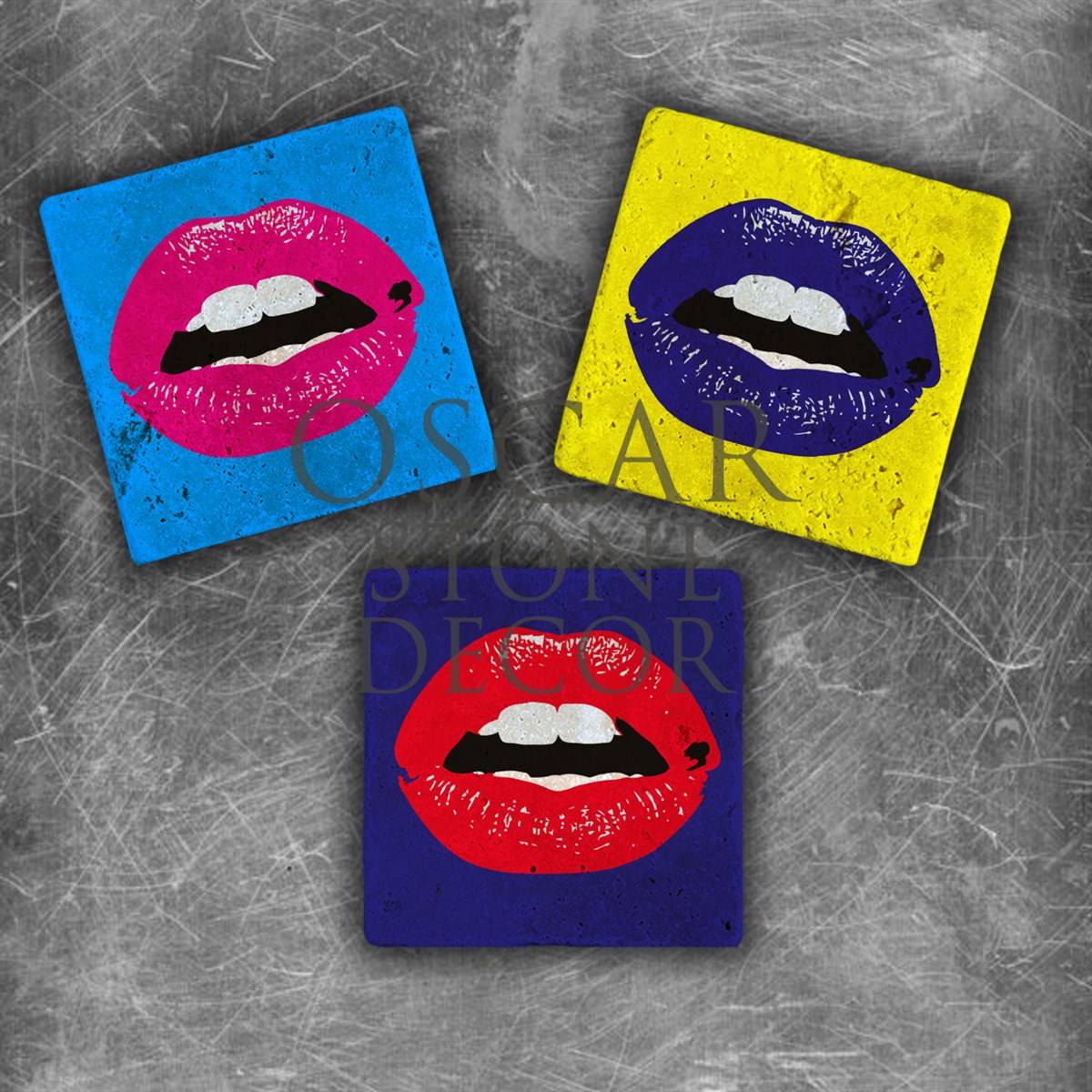 OSCAR STONE DECOR KISSES DOĞALTAŞ MAGNET SETİ / MG-133
