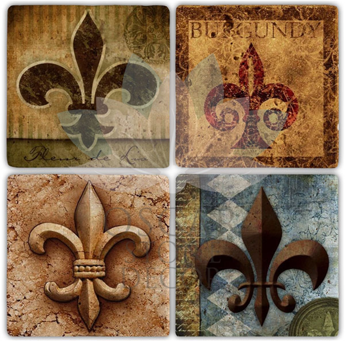 OSCAR STONE DECOR KNIGHT 4'lü DOĞALTAŞ BARDAK ALTLIĞI / BA002 (COASTER)