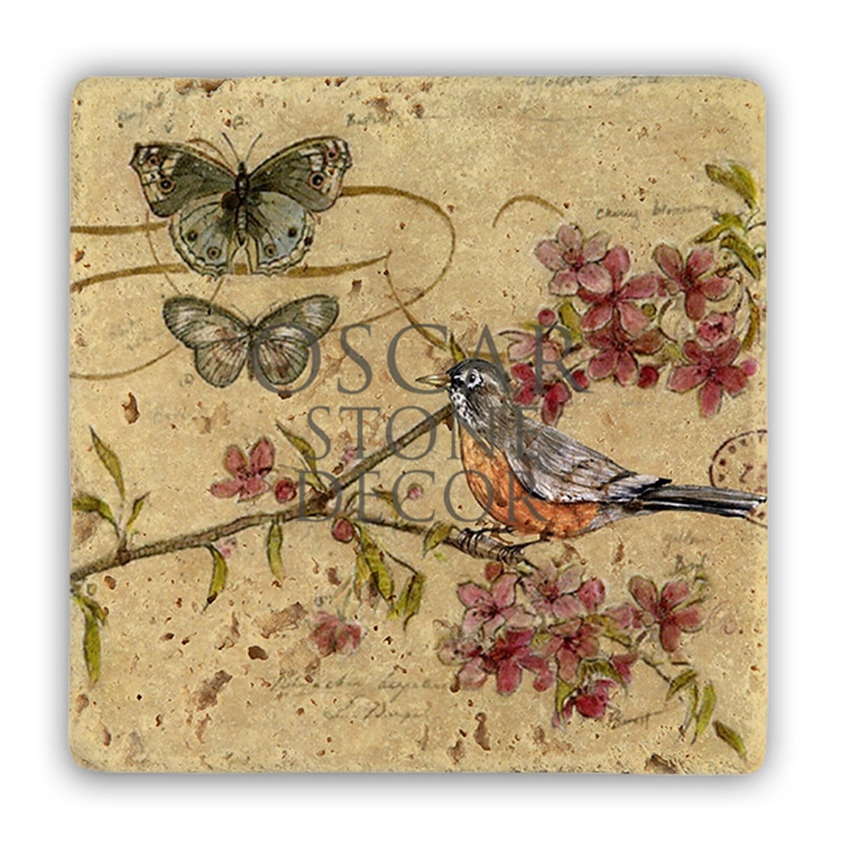 OSCAR STONE DECOR KUŞ VE KELEBEKLER DOĞALTAŞ DUVAR DEKORU / DD02 (WALL DECOR)
