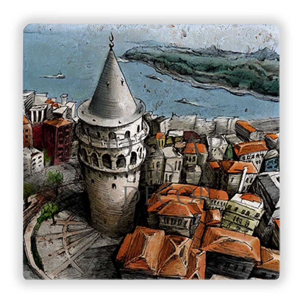 OSCAR STONE DECOR KUŞBAKIŞI GALATA DOĞALTAŞ DUVAR DEKORU / DD253 (WALL DECOR)