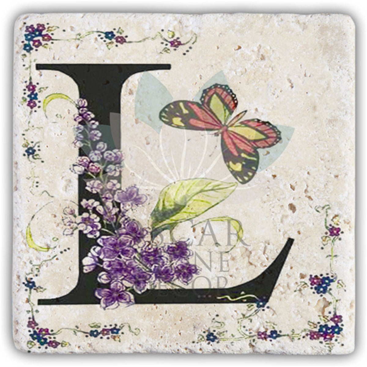 OSCAR STONE DECOR L HARFİ TEKLİ DOĞALTAŞ BARDAK ALTLIĞI / BA-L3 (COASTER)