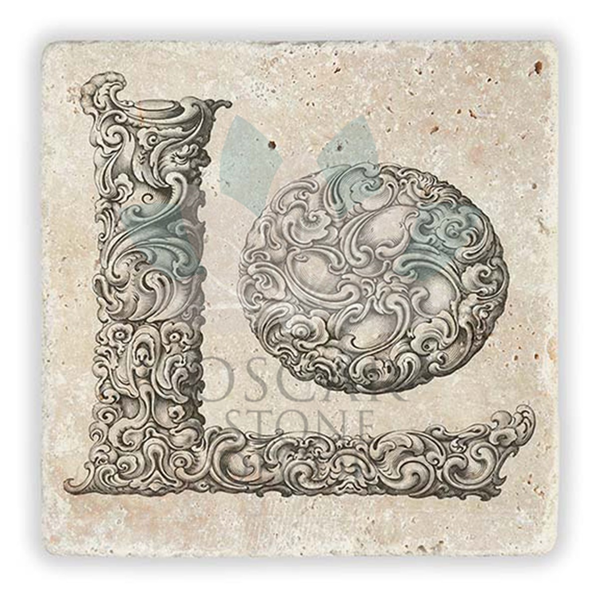 OSCAR STONE DECOR L HARFİ TEKLİ DOĞALTAŞ BARDAK ALTLIĞI / BA-L1 (COASTER)