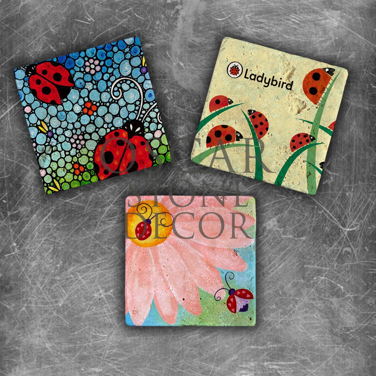 OSCAR STONE DECOR LADY BIRD DOĞALTAŞ MAGNET SETİ / MG-112