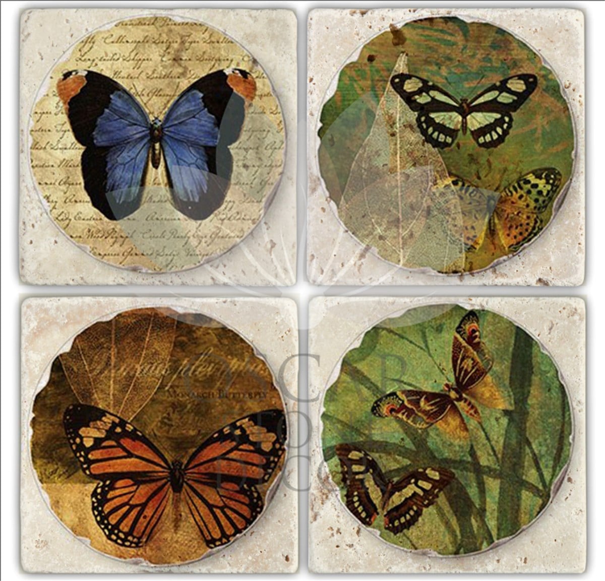 OSCAR STONE DECOR LAPİDİS 4'lü DOĞALTAŞ BARDAK ALTLIĞI / BA213 (COASTER)