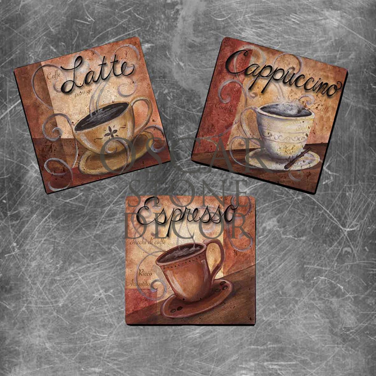 OSCAR STONE DECOR LATTE TIME DOĞALTAŞ MAGNET SETİ / MG-016