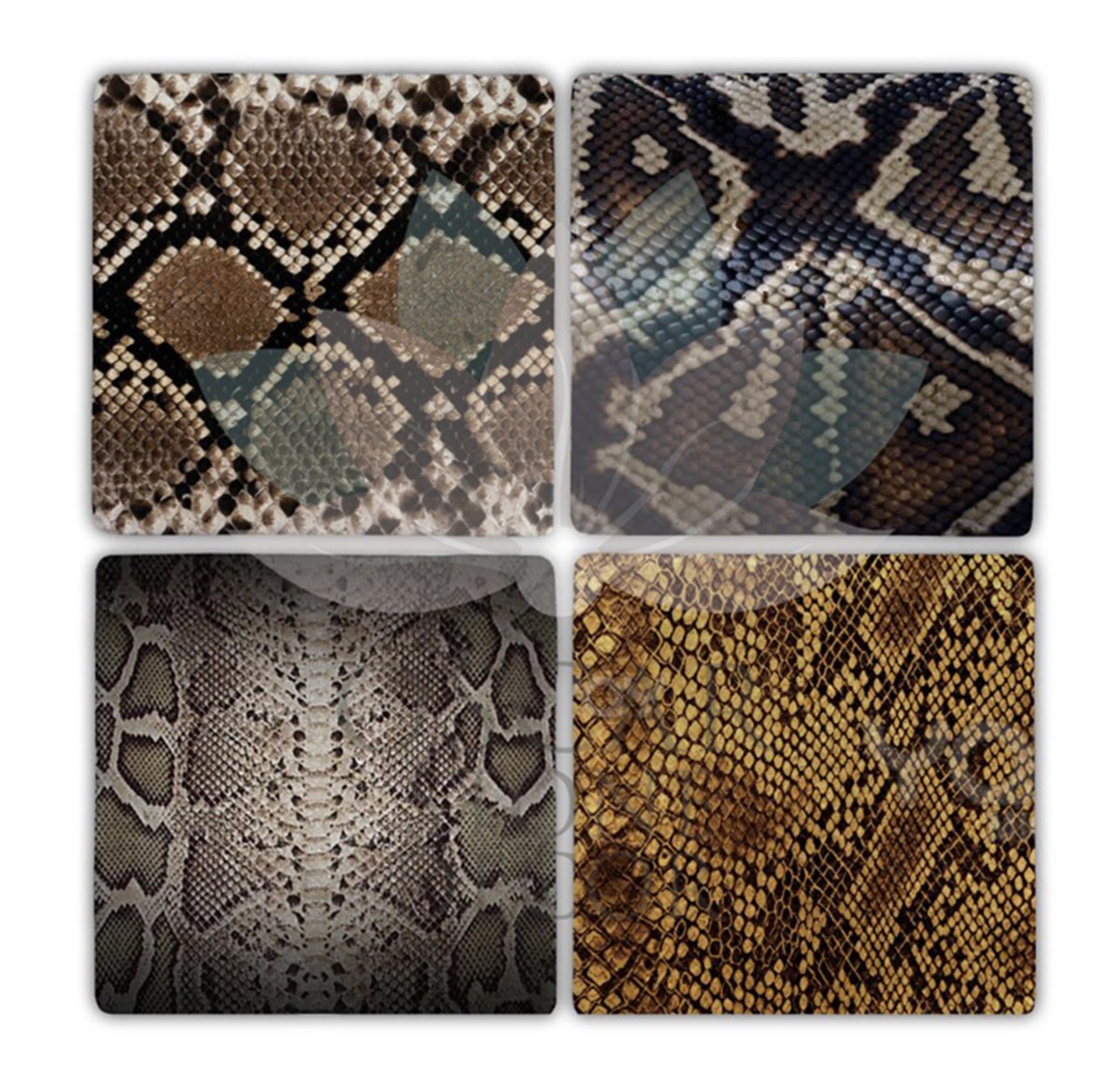 OSCAR STONE DECOR LEATHER 4'lü DOĞALTAŞ BARDAK ALTLIĞI / BA137 (COASTER)