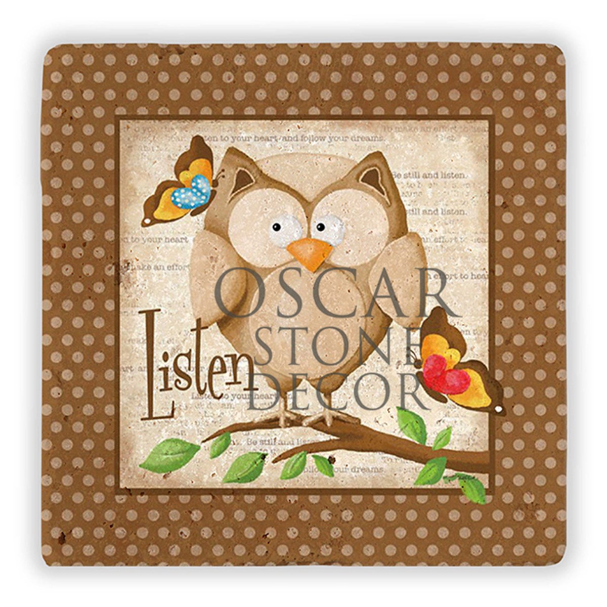 OSCAR STONE DECOR LISTEN OWL DOĞALTAŞ DUVAR DEKORU / DD132 (WALL DECOR)