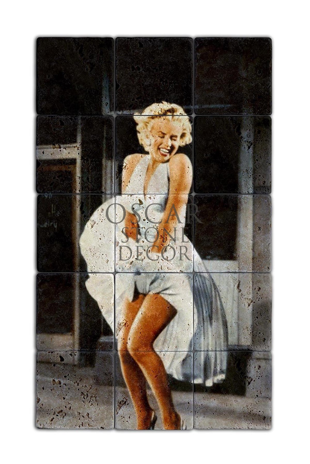 OSCAR STONE DECOR MARLYN MONROE DOĞALTAŞ TABLO / TT003 (STONE TABLE)