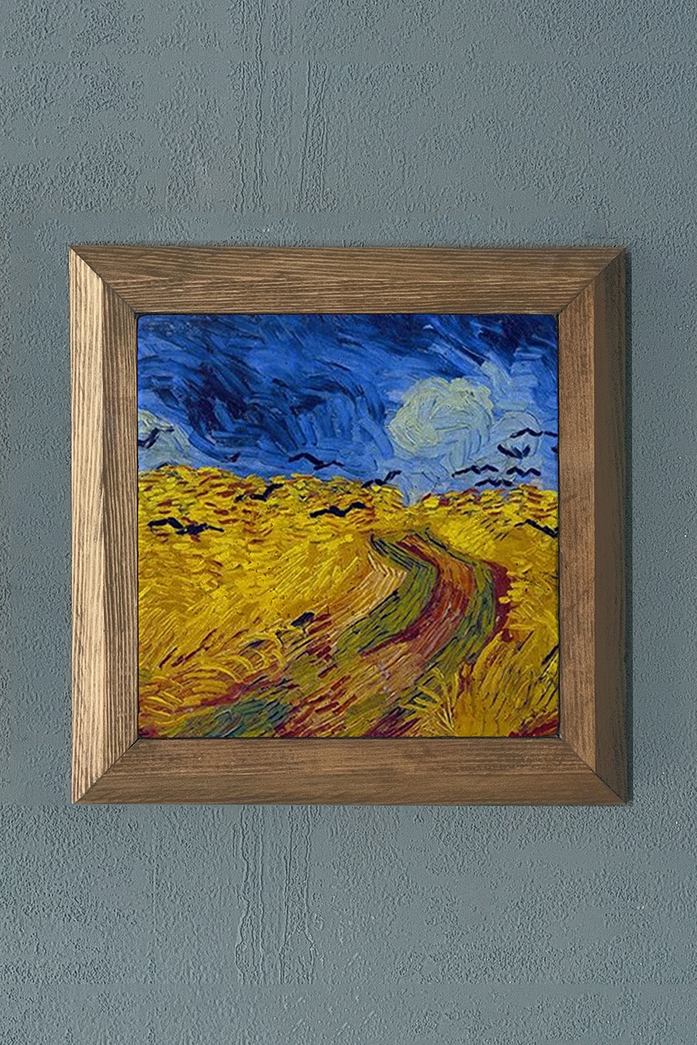 Oscar Stone Decor Masif Çerçeveli Doğaltaş Tablo 28x28 cm Vincent Van Gogh Eserleri