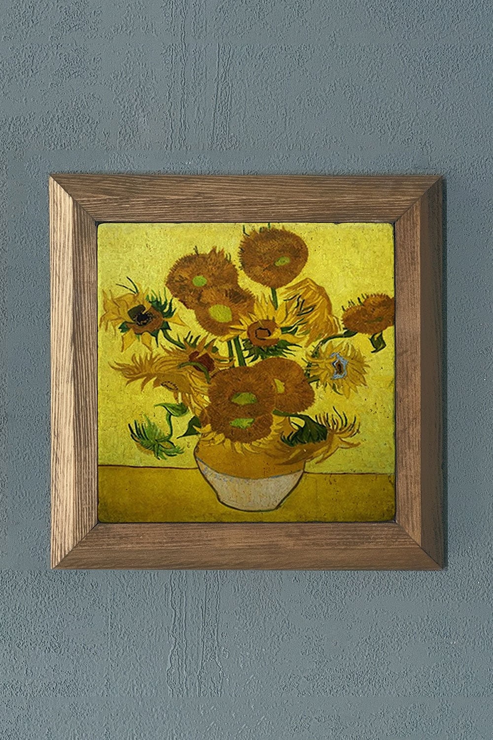 Oscar Stone Decor Masif Çerçeveli Doğaltaş Tablo 28x28 cm Vincent Van Gogh Eserleri