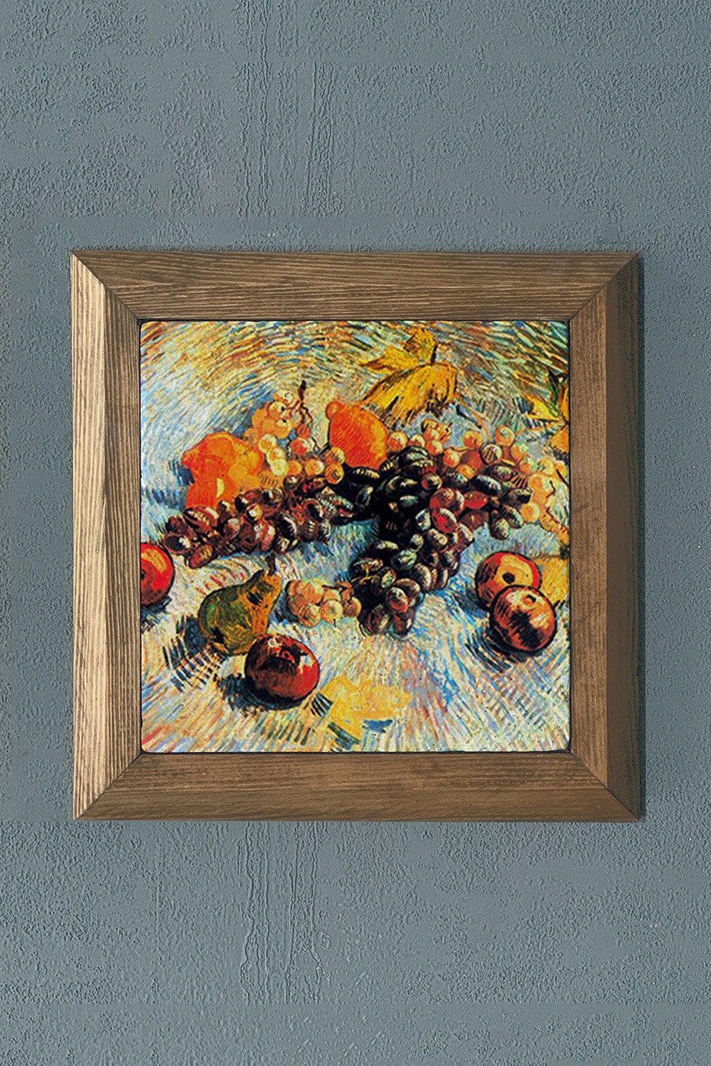 Oscar Stone Decor Masif Çerçeveli Doğaltaş Tablo 28x28 cm Vincent Van Gogh Eserleri