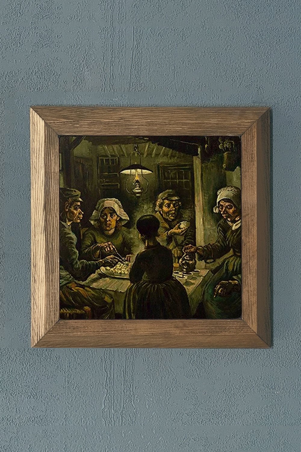 Oscar Stone Decor Masif Çerçeveli Doğaltaş Tablo 28x28 cm Vincent Van Gogh Eserleri