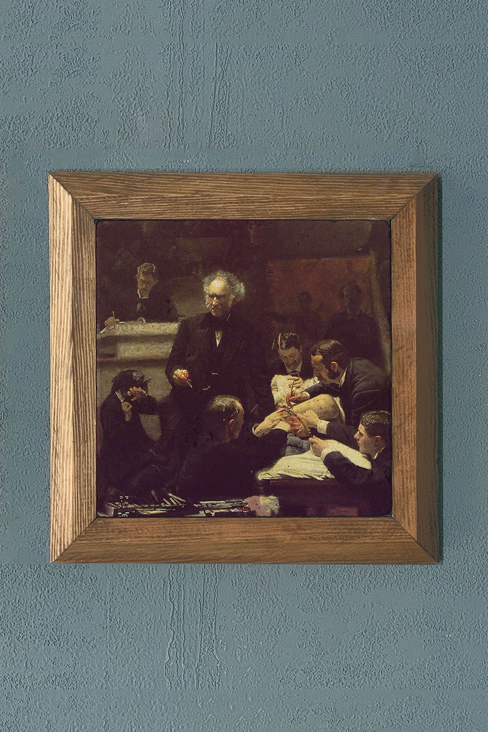 Oscar Stone Decor Masif Çerçeveli Doğaltaş Tablo 28x28 cm The Gross Clinic Thomas Eakins