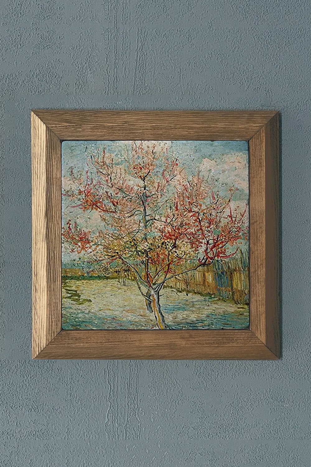 Oscar Stone Decor Masif Çerçeveli Doğaltaş Tablo 28x28 cm Vincent Van Gogh Eserleri