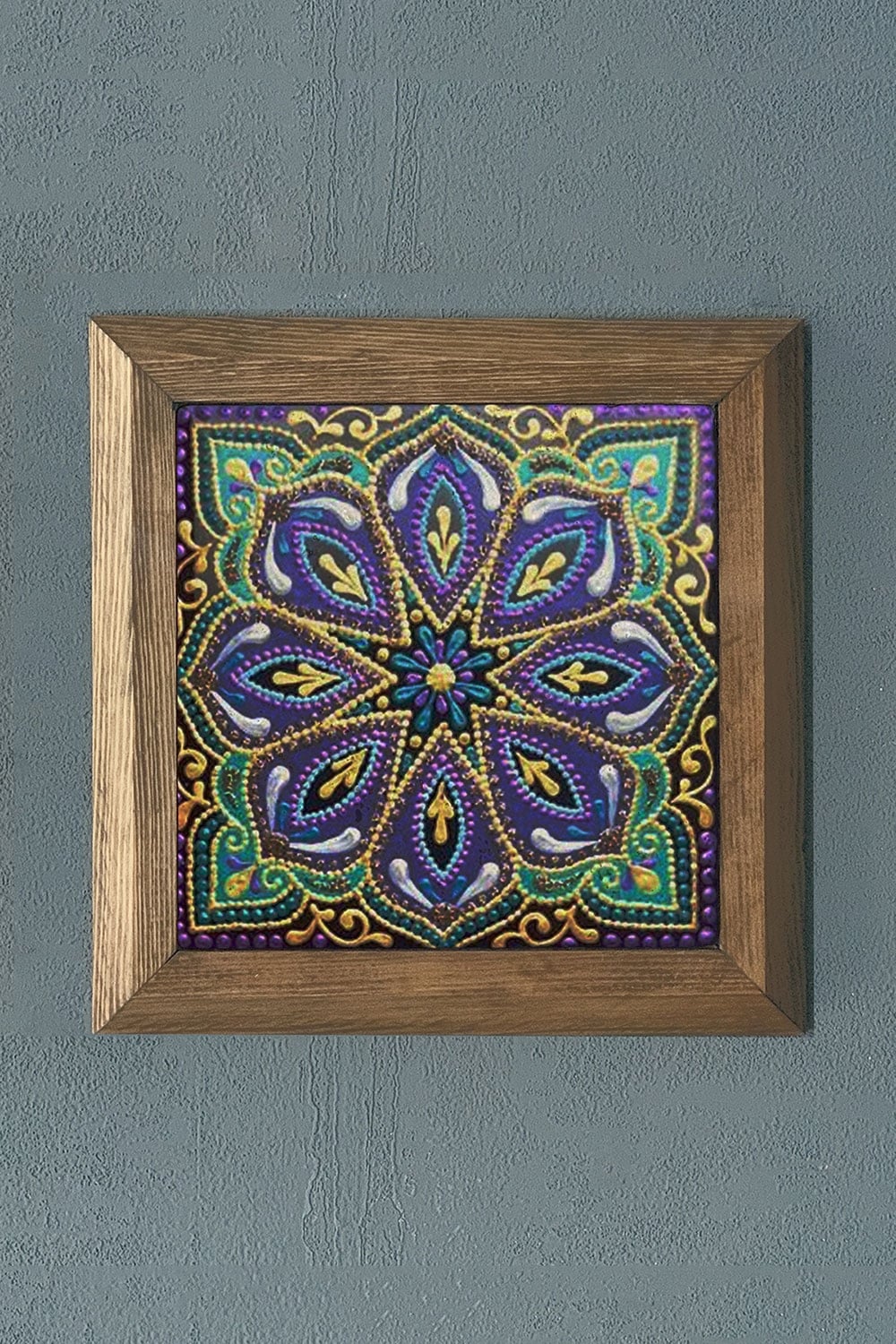 Oscar Stone Decor Masif Çerçeveli Doğaltaş Tablo 28x28 cm Desen / Tile