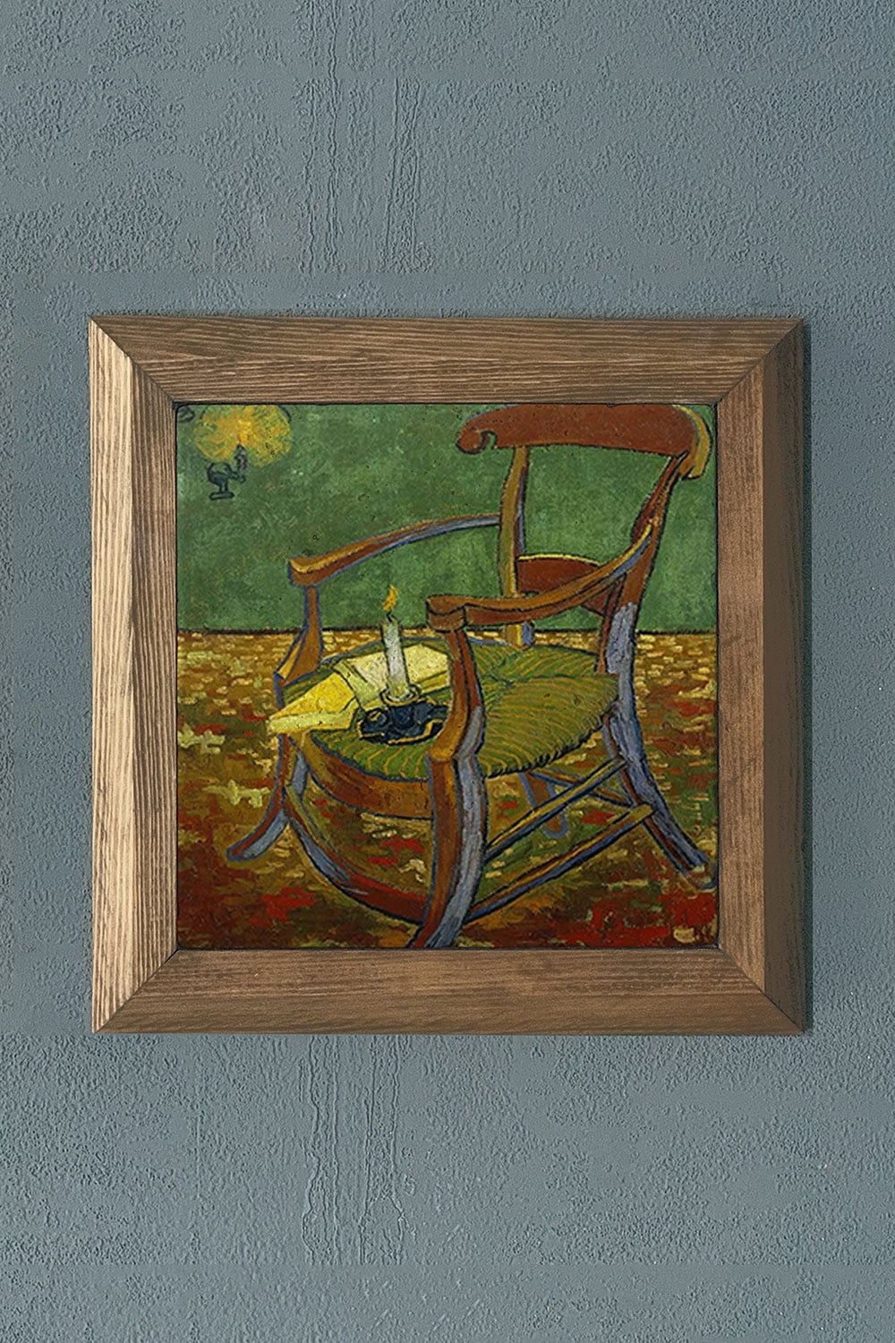 Oscar Stone Decor Masif Çerçeveli Doğaltaş Tablo 28x28 cm Vincent Van Gogh Eserleri