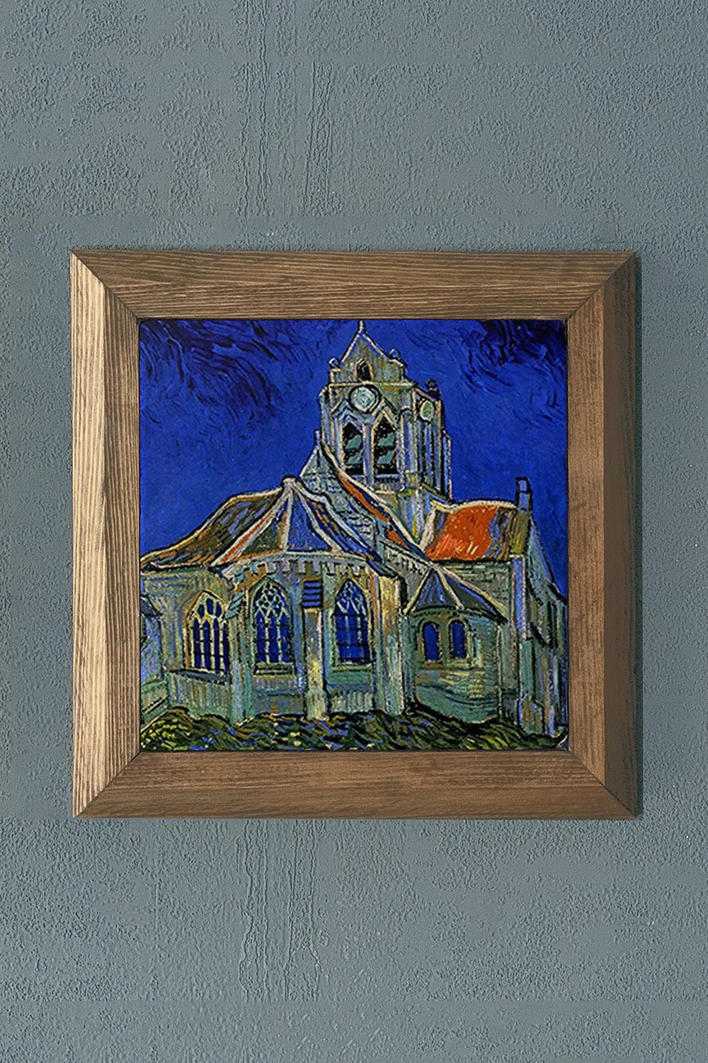 Oscar Stone Decor Masif Çerçeveli Doğaltaş Tablo 28x28 cm Vincent Van Gogh Eserleri