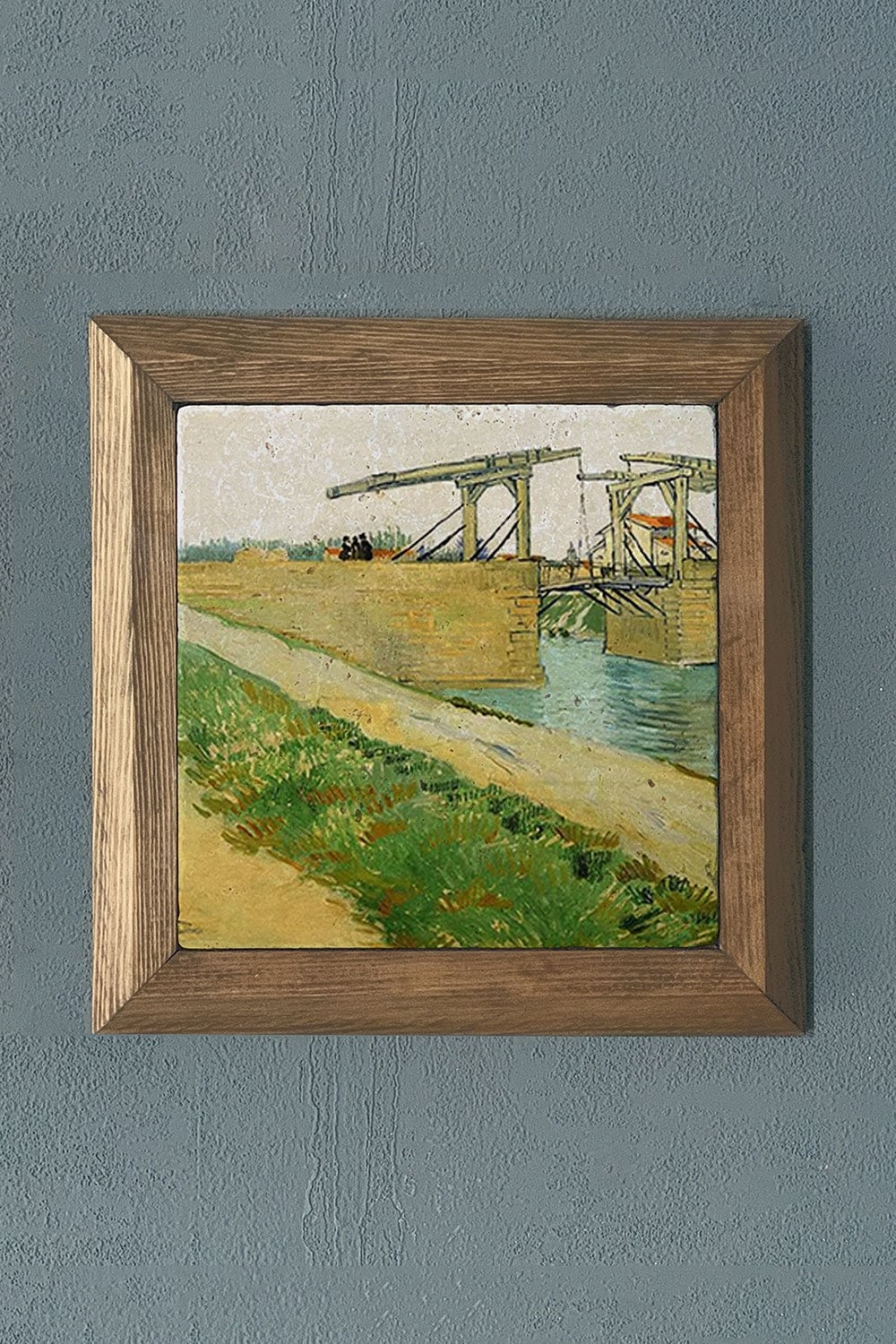 Oscar Stone Decor Masif Çerçeveli Doğaltaş Tablo 28x28 cm Vincent Van Gogh Eserleri