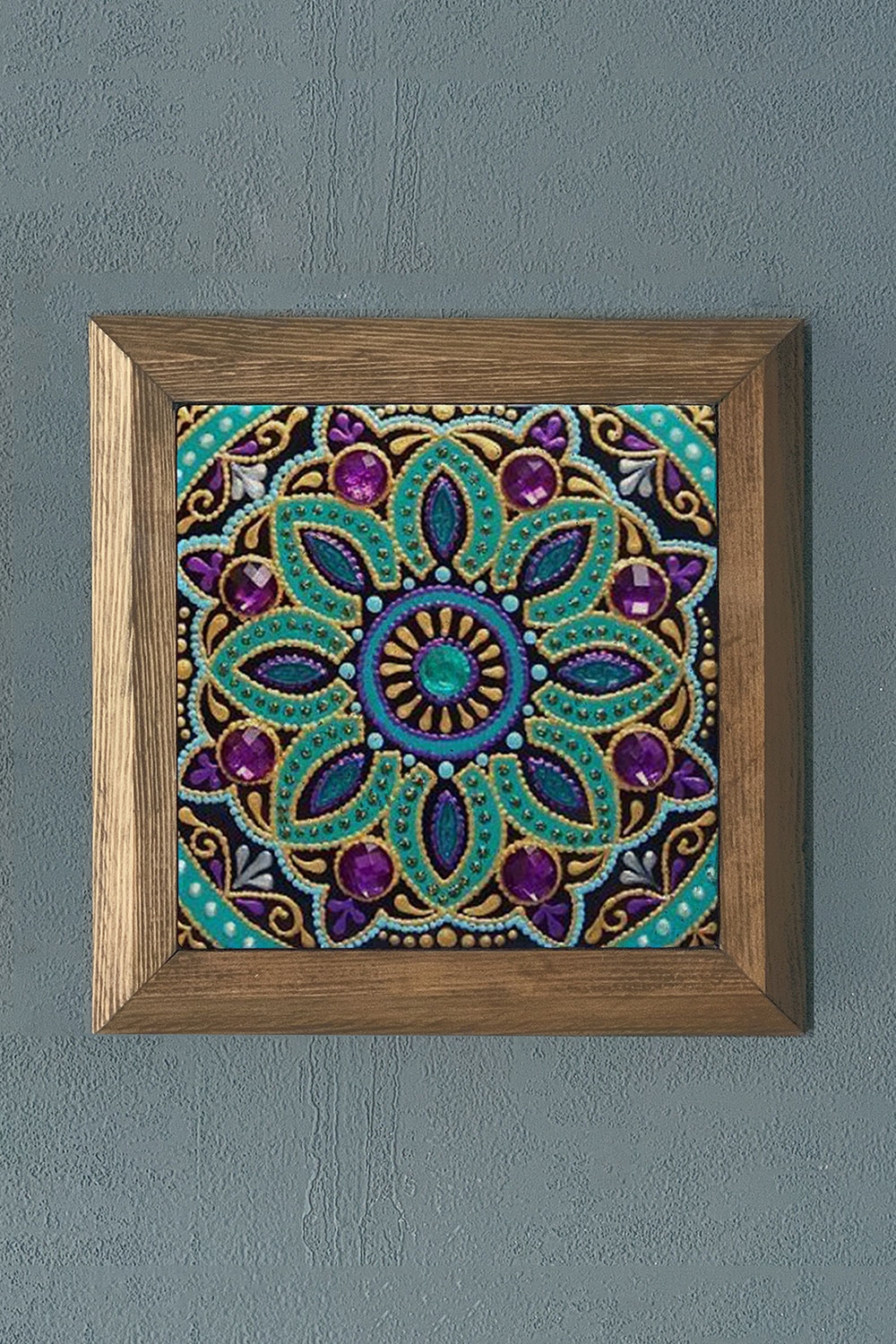 Oscar Stone Decor Masif Çerçeveli Doğaltaş Tablo 28x28 cm Desen / Tile
