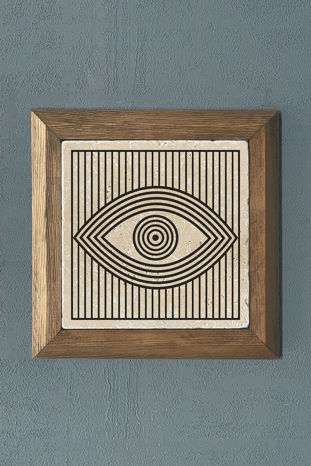 Oscar Stone Decor Masif Çerçeveli Doğaltaş Tablo 28x28 cm Eye / Göz Tasarım Tablo