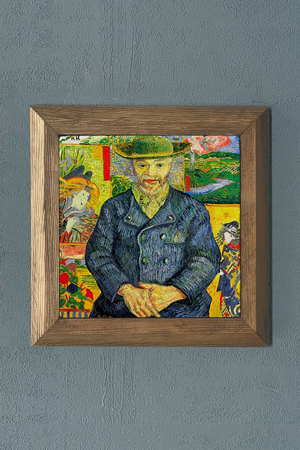 Oscar Stone Decor Masif Çerçeveli Doğaltaş Tablo 28x28 cm Vincent Van Gogh Eserleri