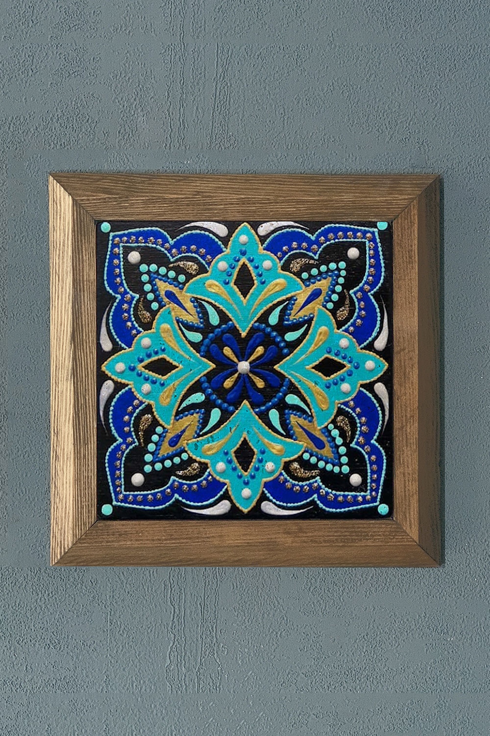Oscar Stone Decor Masif Çerçeveli Doğaltaş Tablo 28x28 cm Desen / Tile
