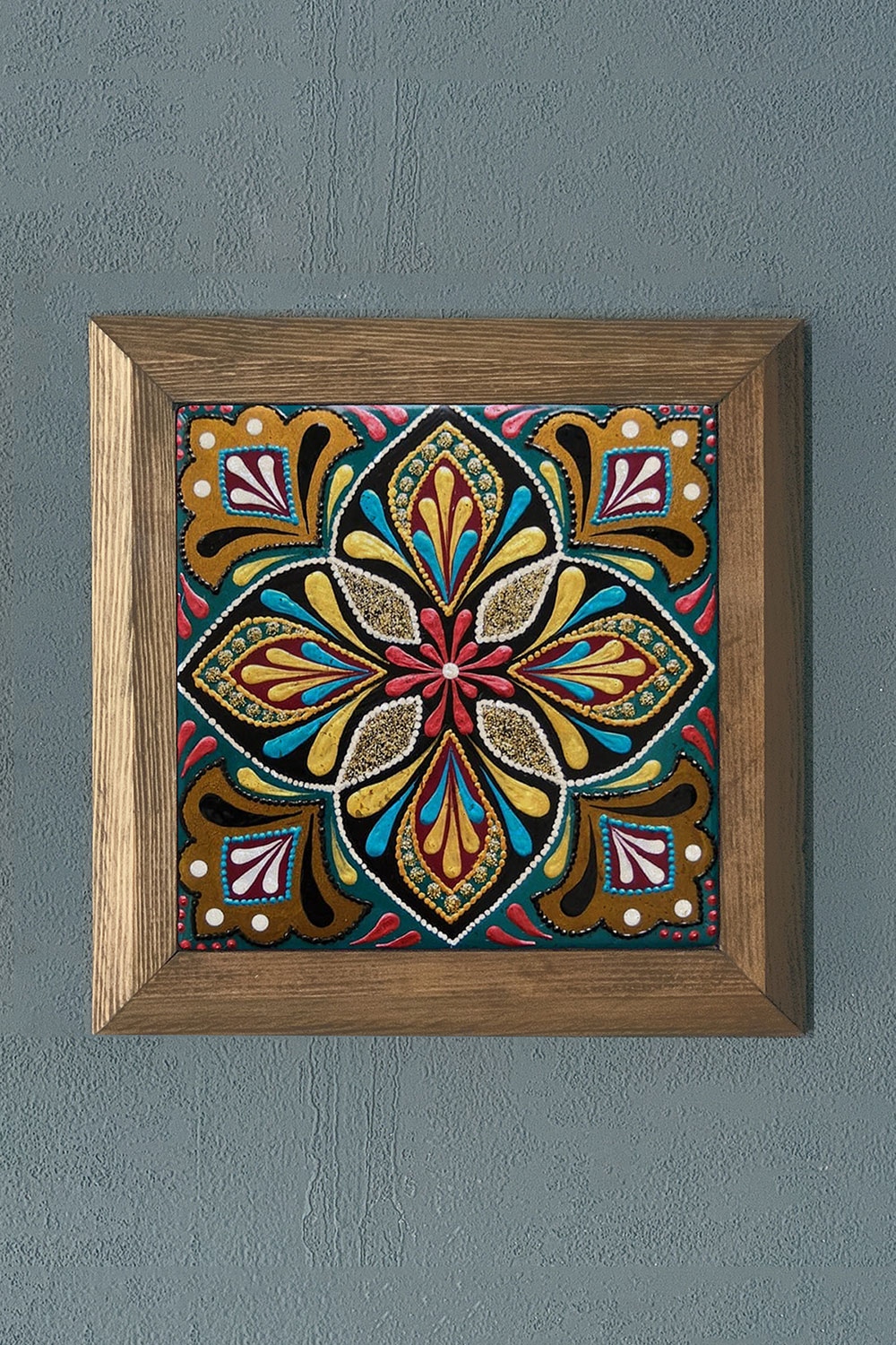 Oscar Stone Decor Masif Çerçeveli Doğaltaş Tablo 28x28 cm Desen / Tile