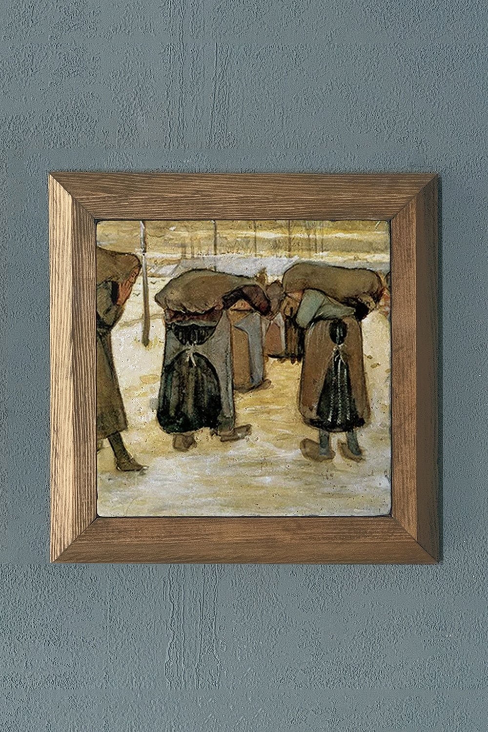 Oscar Stone Decor Masif Çerçeveli Doğaltaş Tablo 28x28 cm Vincent Van Gogh Eserleri