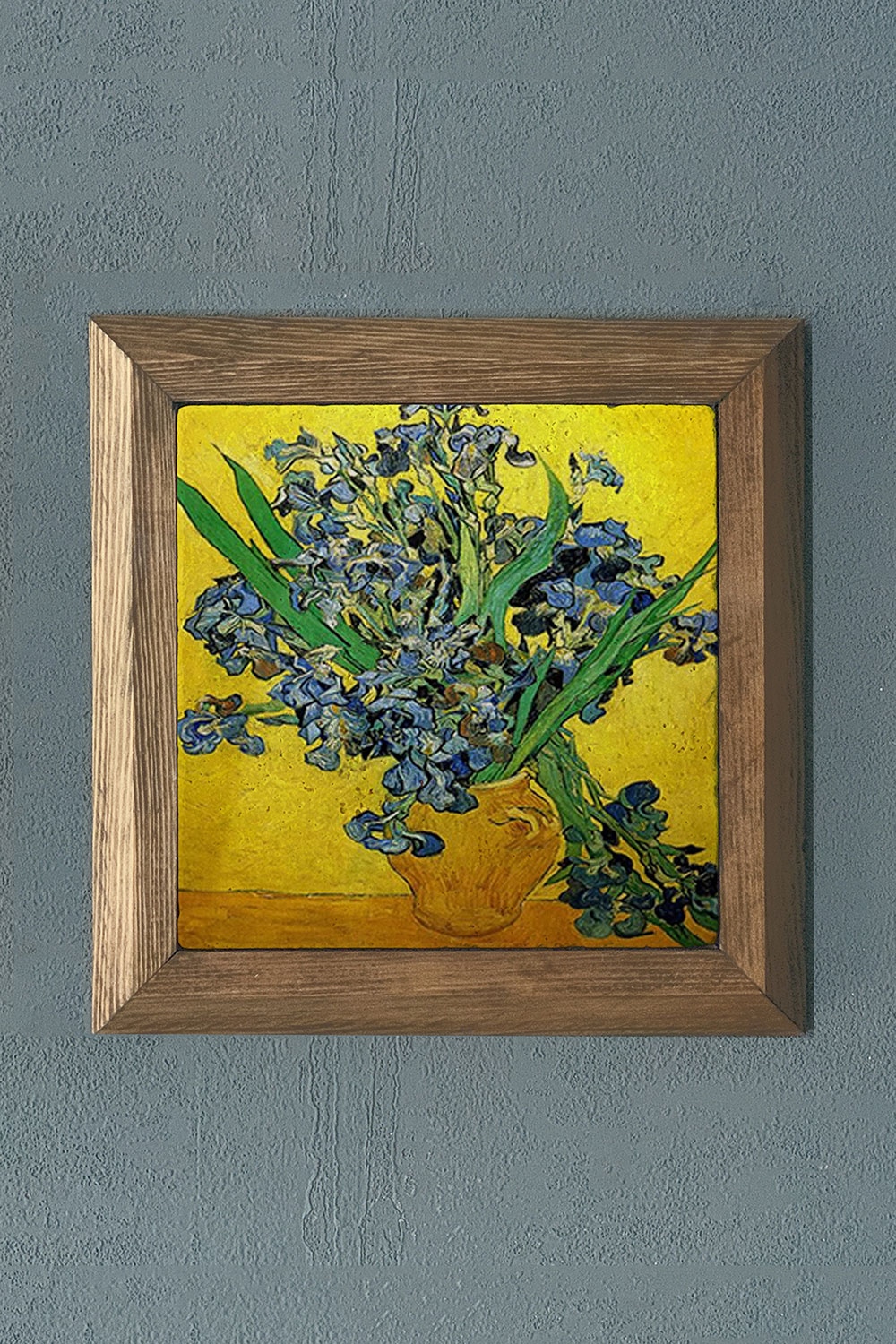 Oscar Stone Decor Masif Çerçeveli Doğaltaş Tablo 28x28 cm Vincent Van Gogh Eserleri