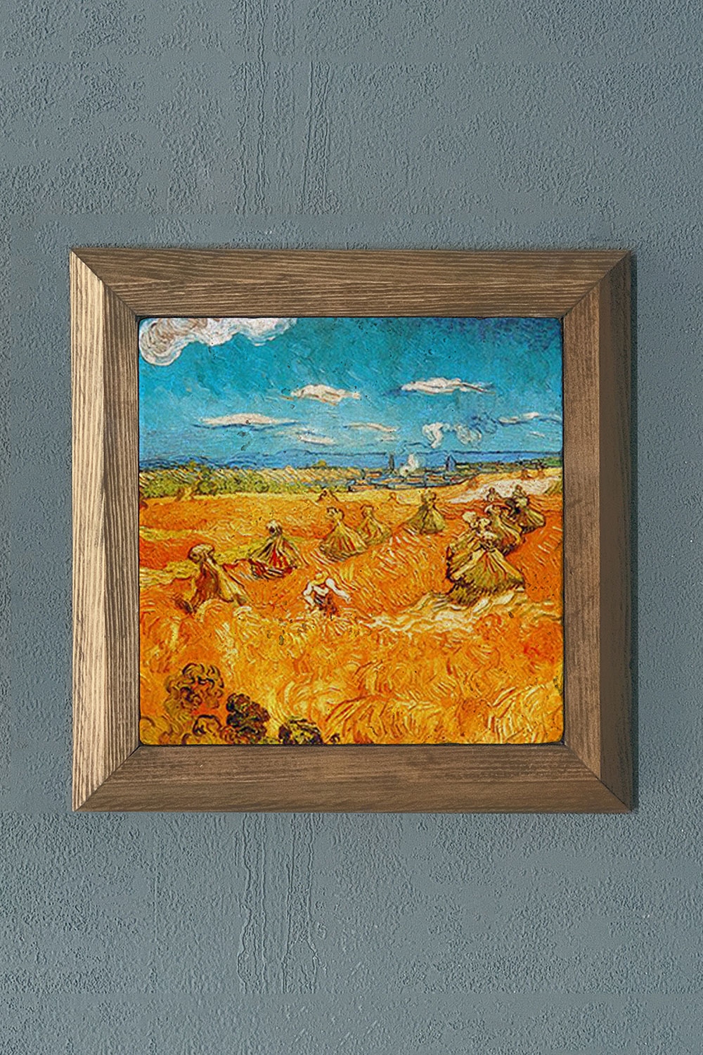 Oscar Stone Decor Masif Çerçeveli Doğaltaş Tablo 28x28 cm Vincent Van Gogh Eserleri