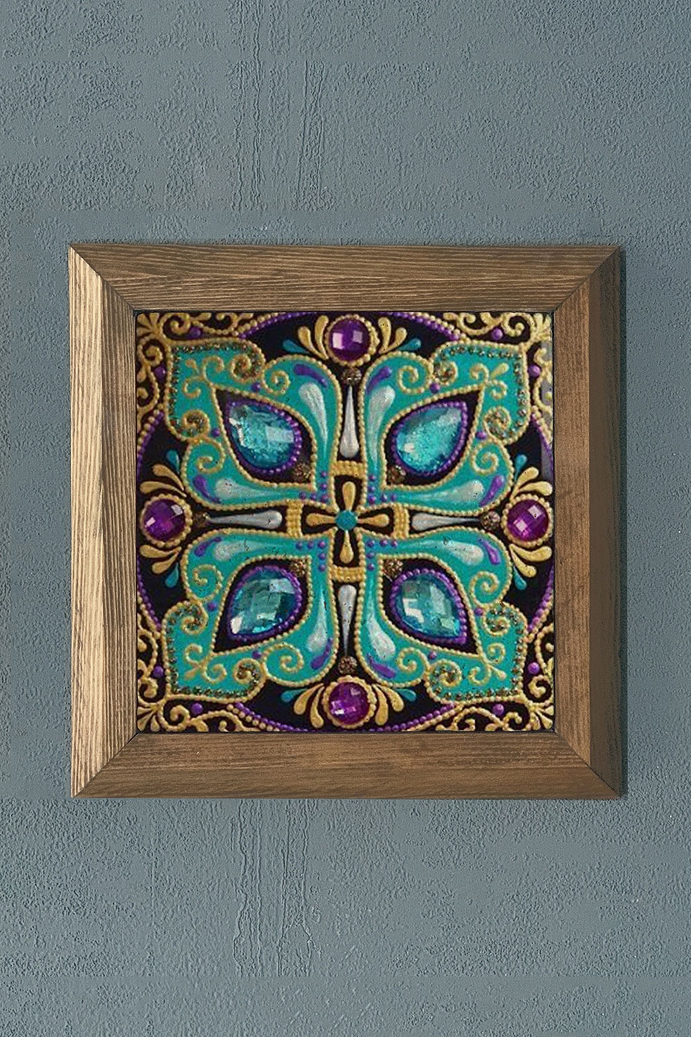 Oscar Stone Decor Masif Çerçeveli Doğaltaş Tablo 28x28 cm Desen / Tile
