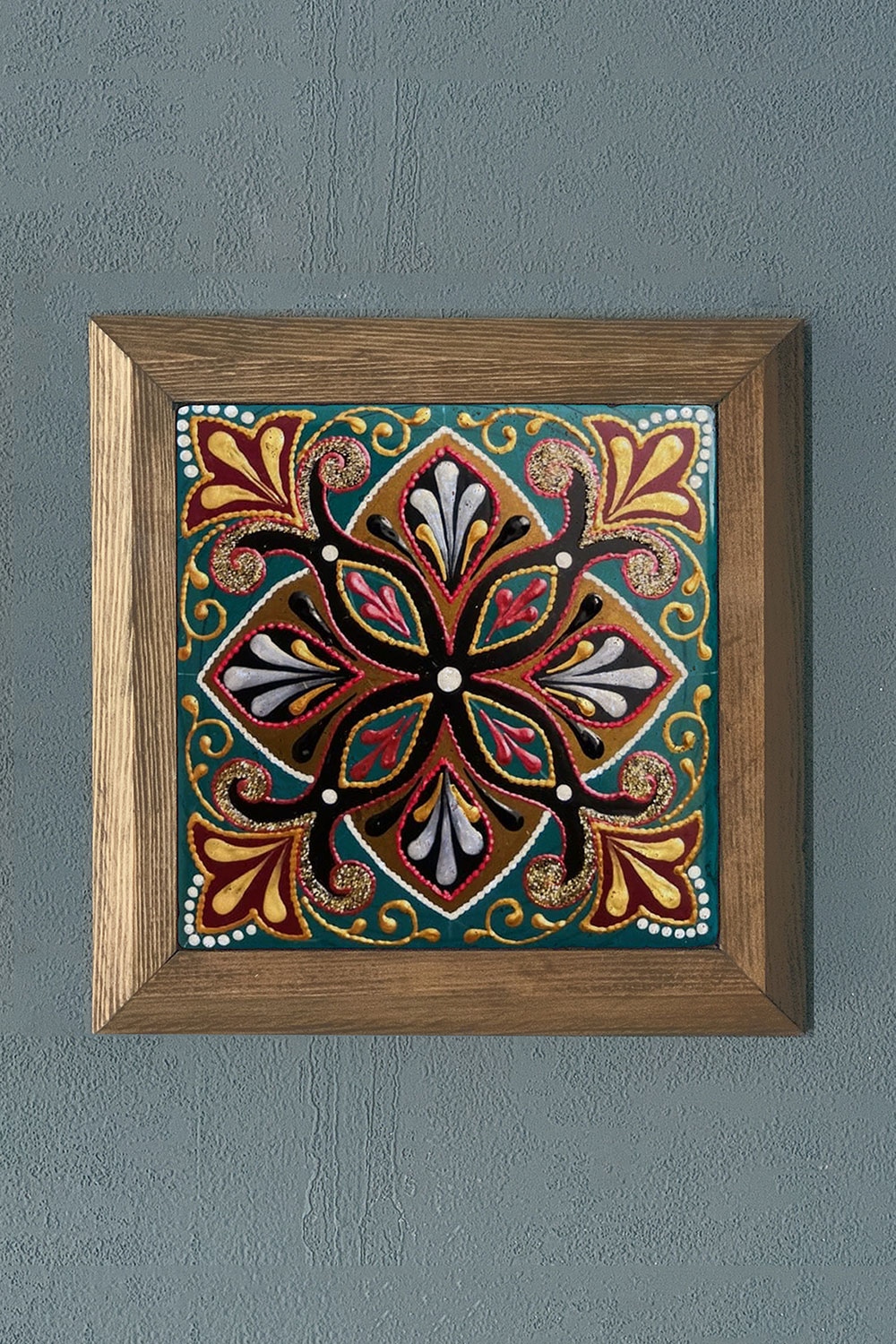 Oscar Stone Decor Masif Çerçeveli Doğaltaş Tablo 28x28 cm Desen / Tile