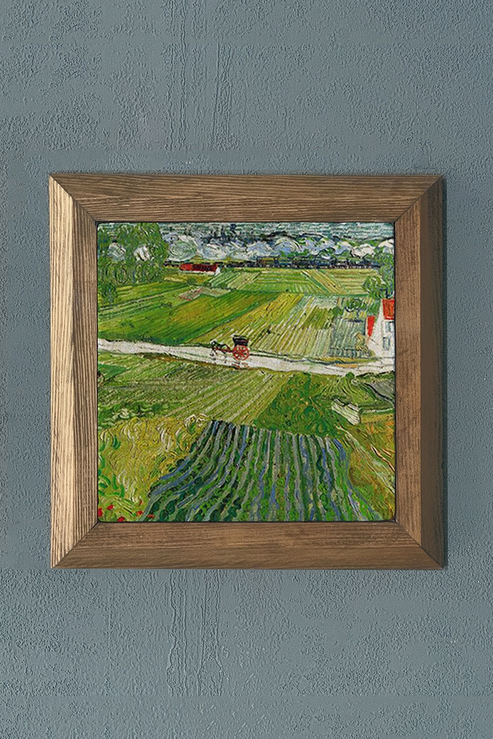 Oscar Stone Decor Masif Çerçeveli Doğaltaş Tablo 28x28 cm Vincent Van Gogh Eserleri