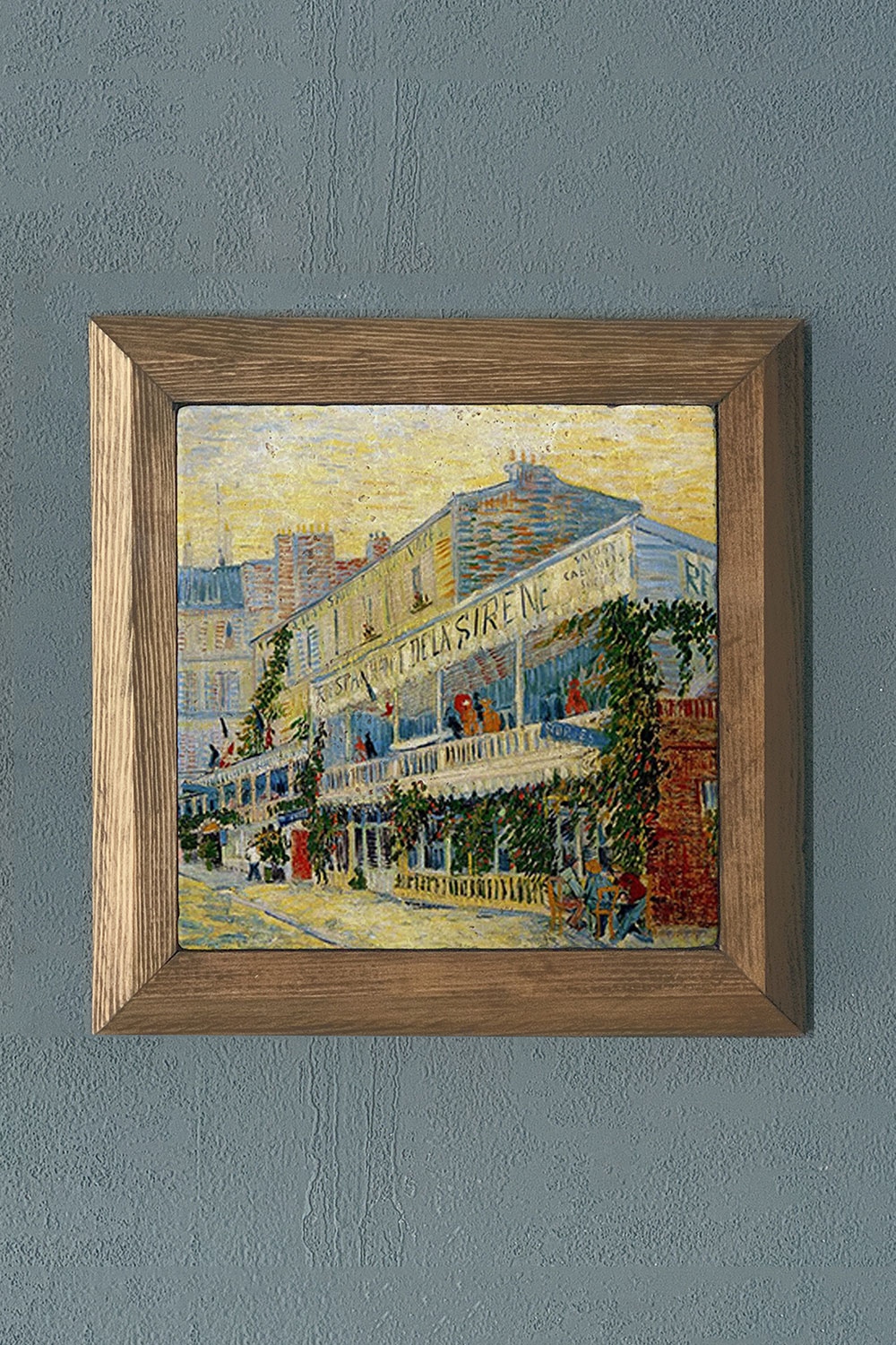Oscar Stone Decor Masif Çerçeveli Doğaltaş Tablo 28x28 cm Vincent Van Gogh Eserleri