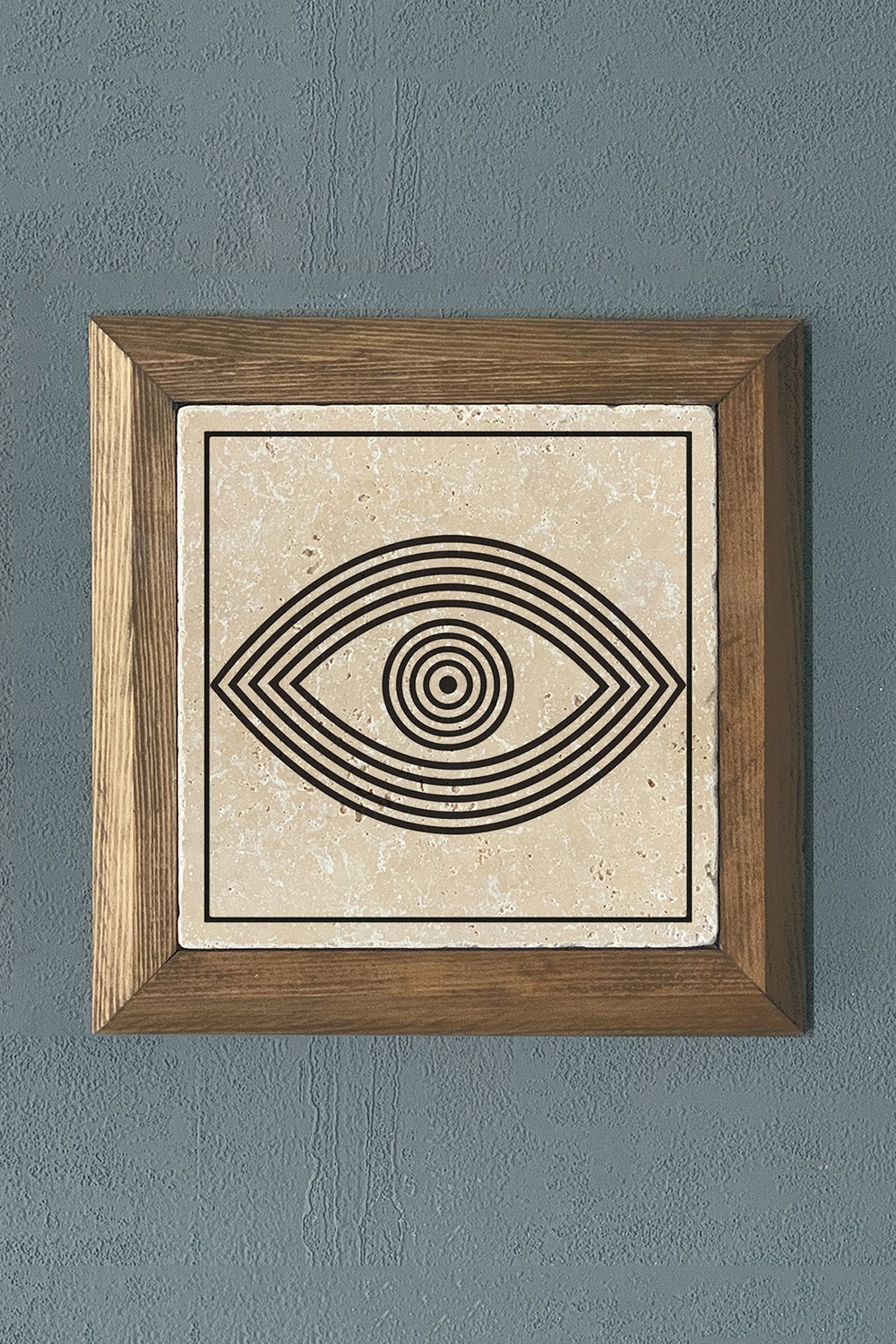 Oscar Stone Decor Masif Çerçeveli Doğaltaş Tablo 28x28 cm Eye / Göz Tasarım Tablo