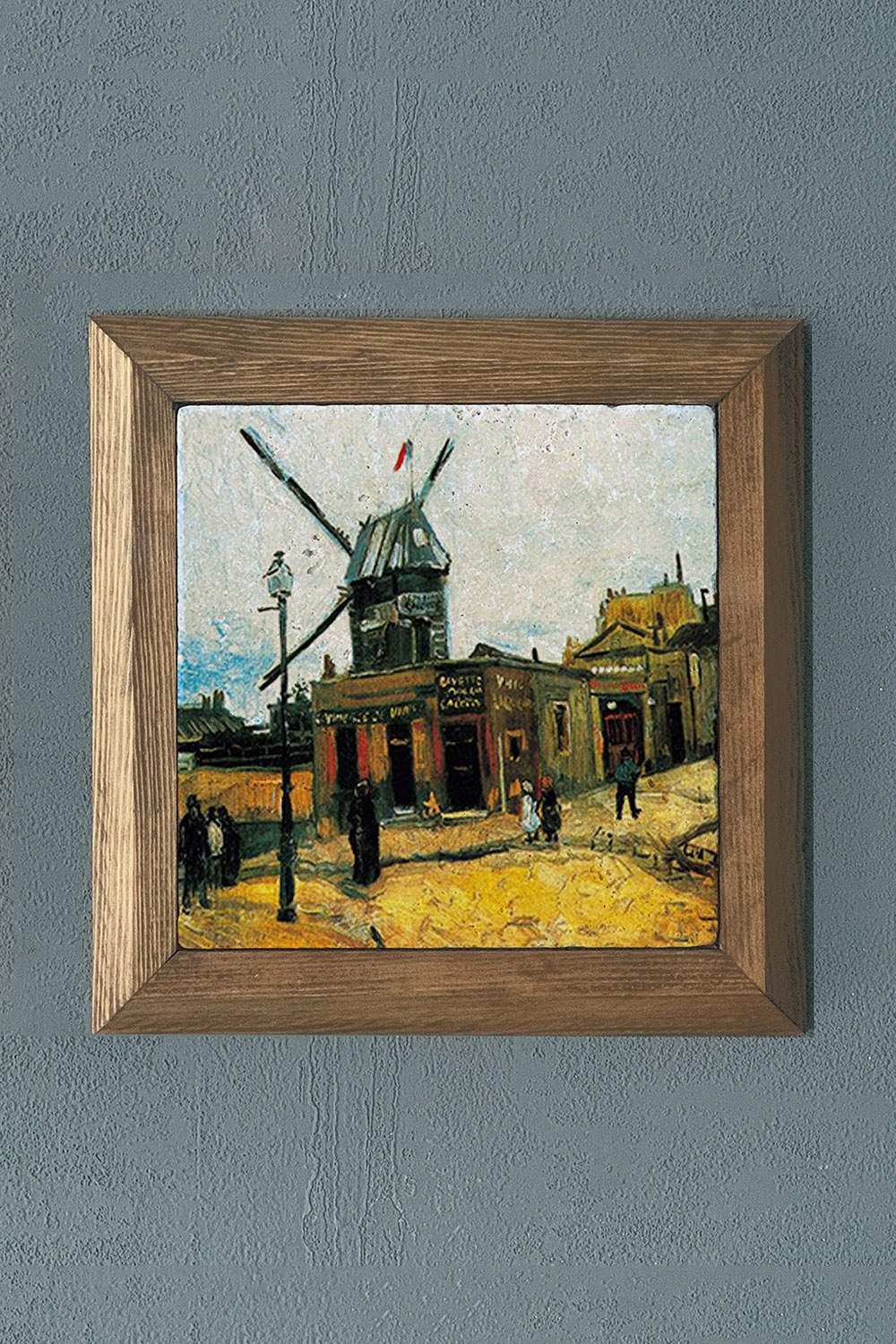 Oscar Stone Decor Masif Çerçeveli Doğaltaş Tablo 28x28 cm Vincent Van Gogh Eserleri