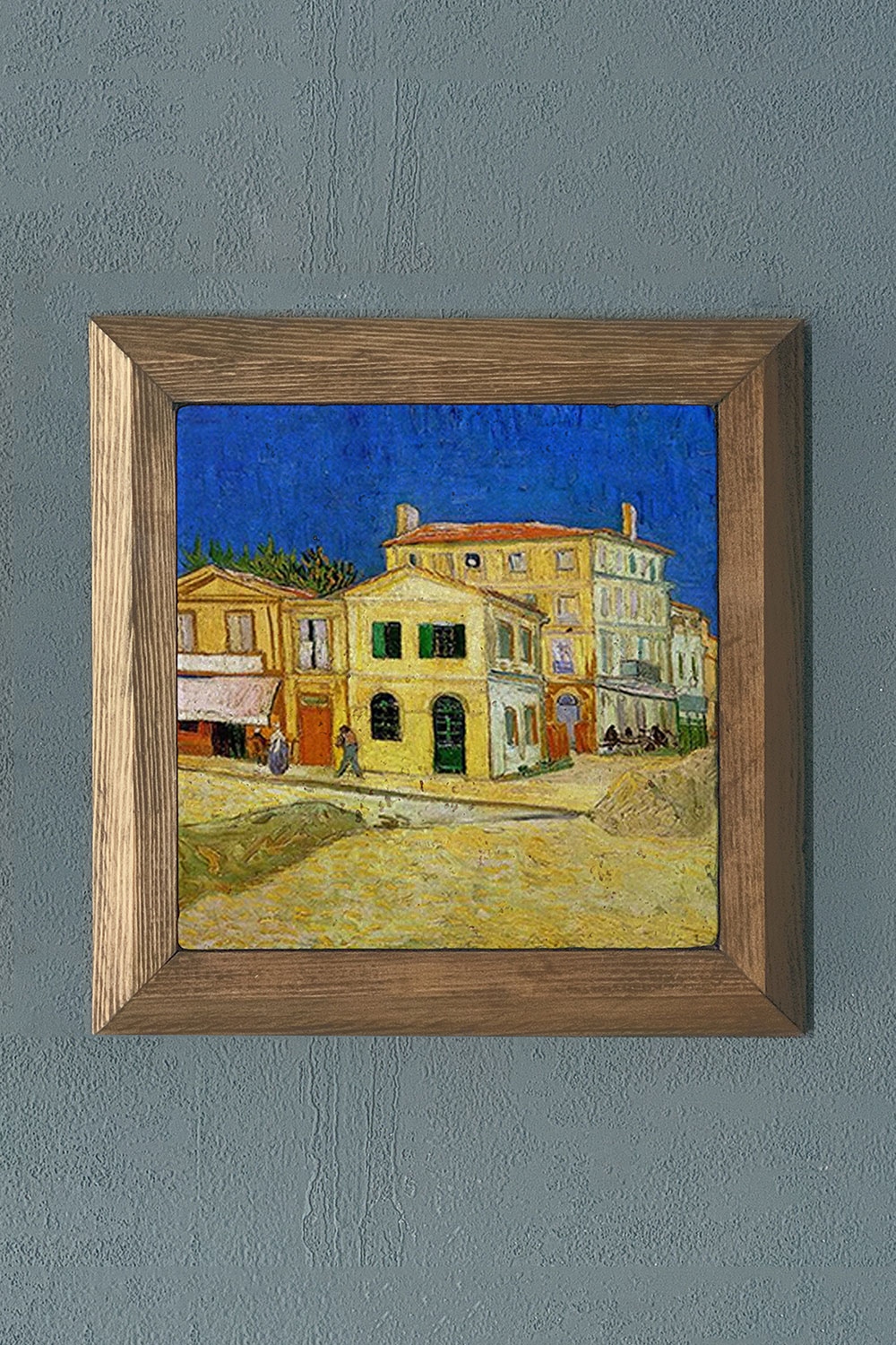 Oscar Stone Decor Masif Çerçeveli Doğaltaş Tablo 28x28 cm Vincent Van Gogh Eserleri