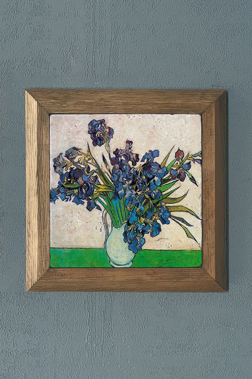 Oscar Stone Decor Masif Çerçeveli Doğaltaş Tablo 28x28 cm Vincent Van Gogh Eserleri