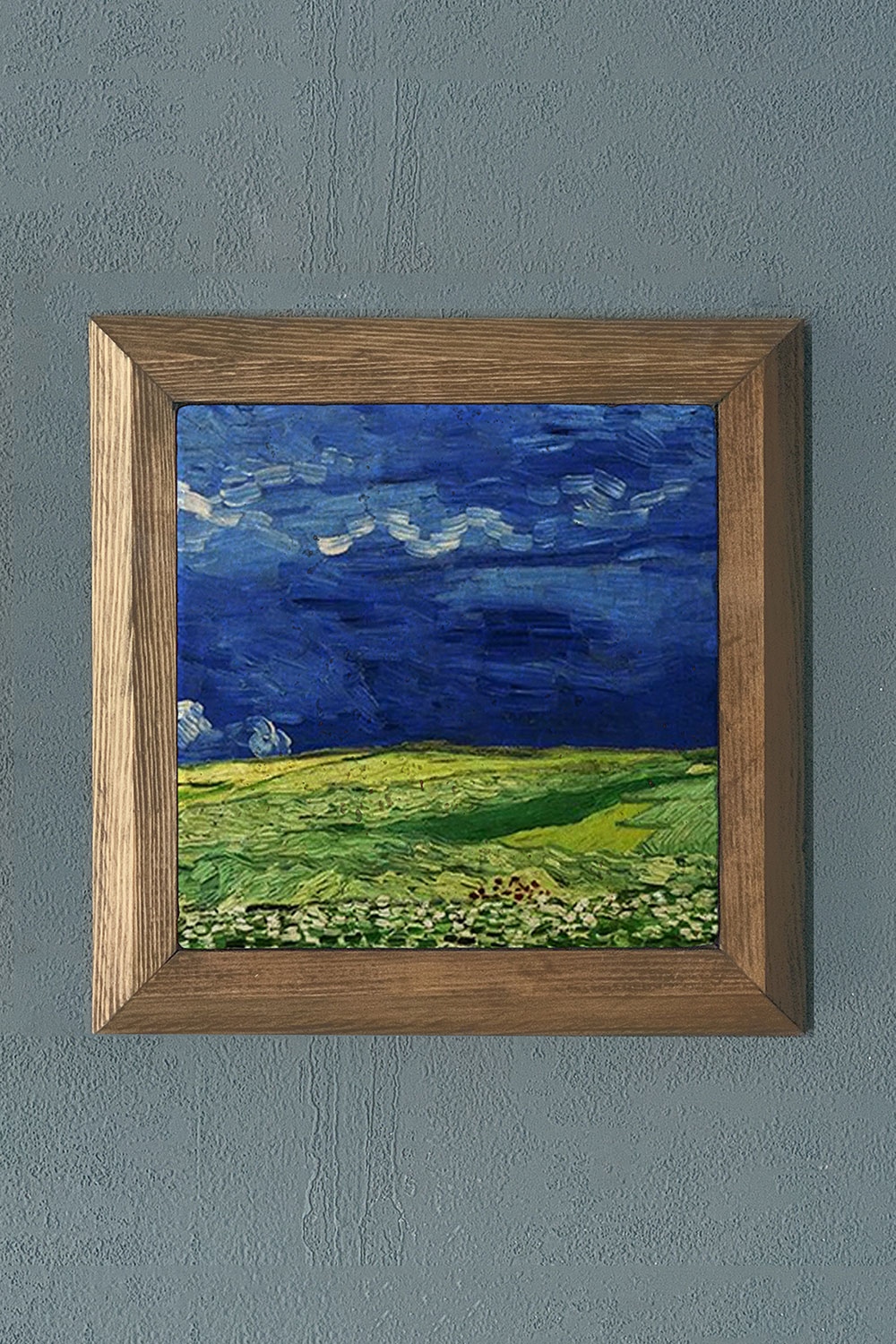 Oscar Stone Decor Masif Çerçeveli Doğaltaş Tablo 28x28 cm Vincent Van Gogh Eserleri