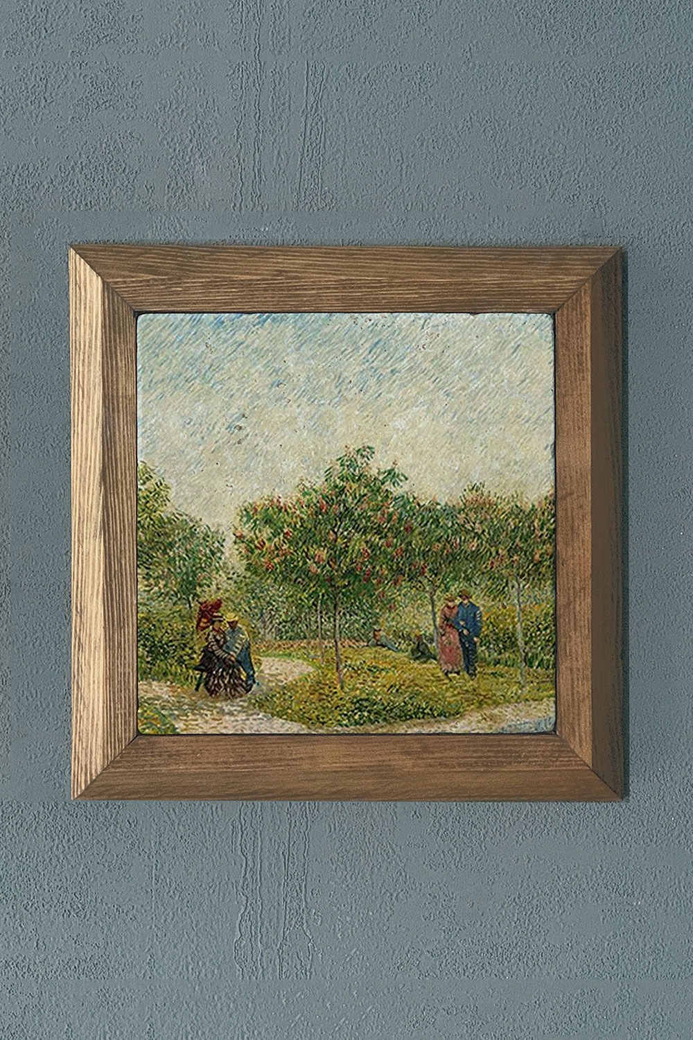 Oscar Stone Decor Masif Çerçeveli Doğaltaş Tablo 28x28 cm Vincent Van Gogh Eserleri
